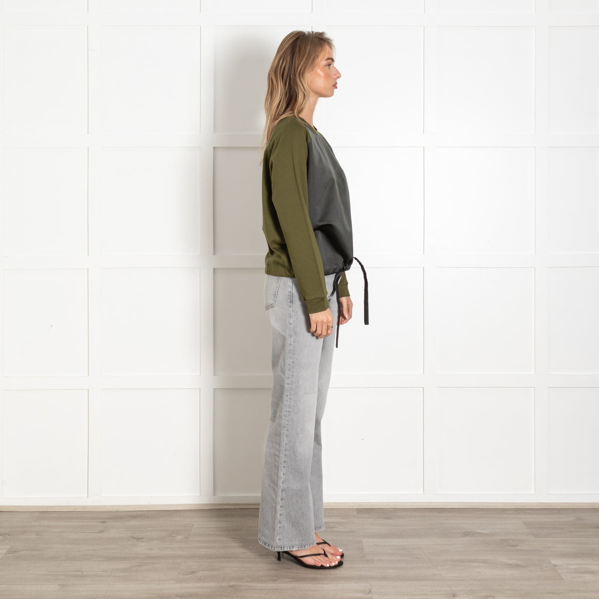 Jil Sander Green Drawstring Long Sleeve Top - Image 6