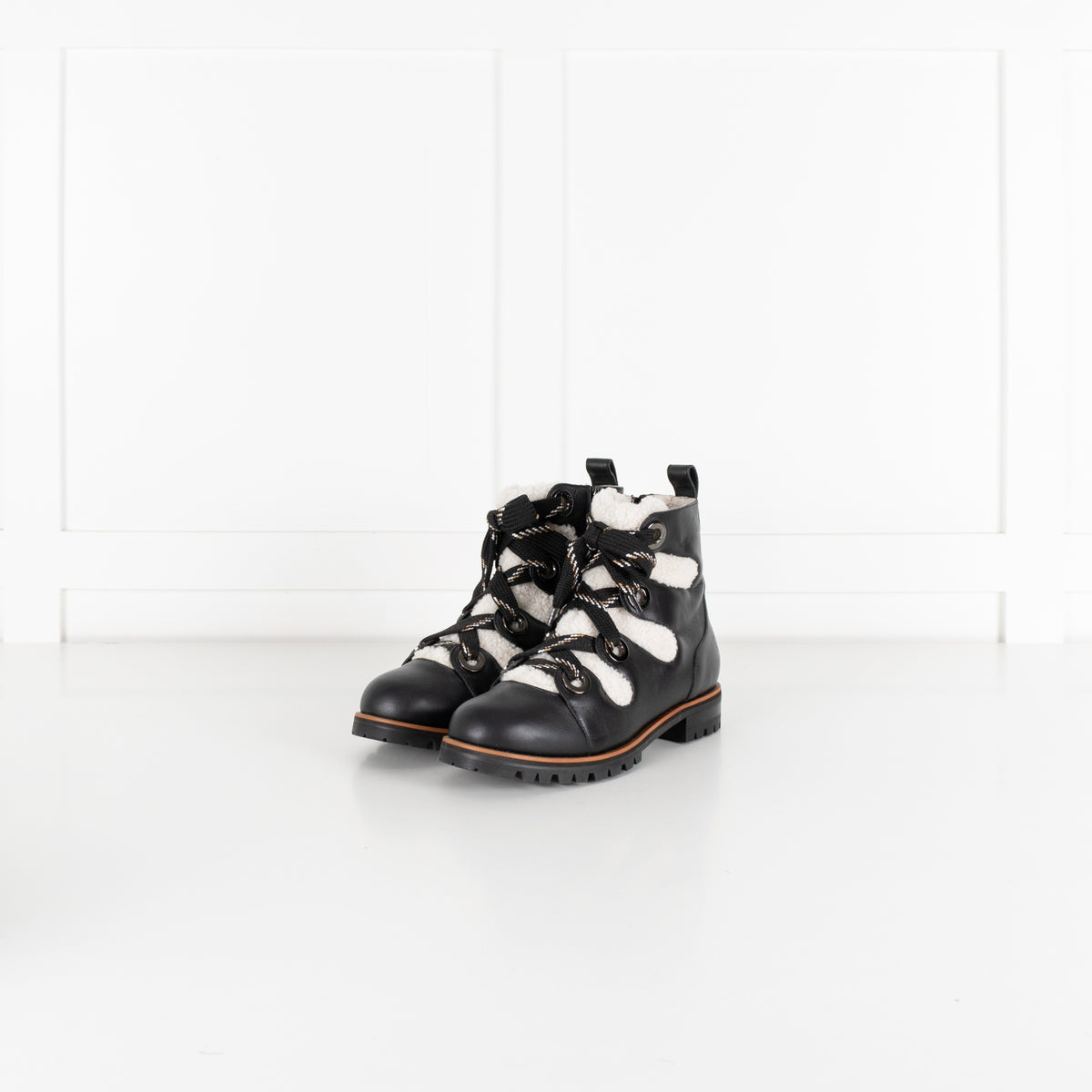 Jimmy Choo Bei Black Leather Shearling Boot - Image 1