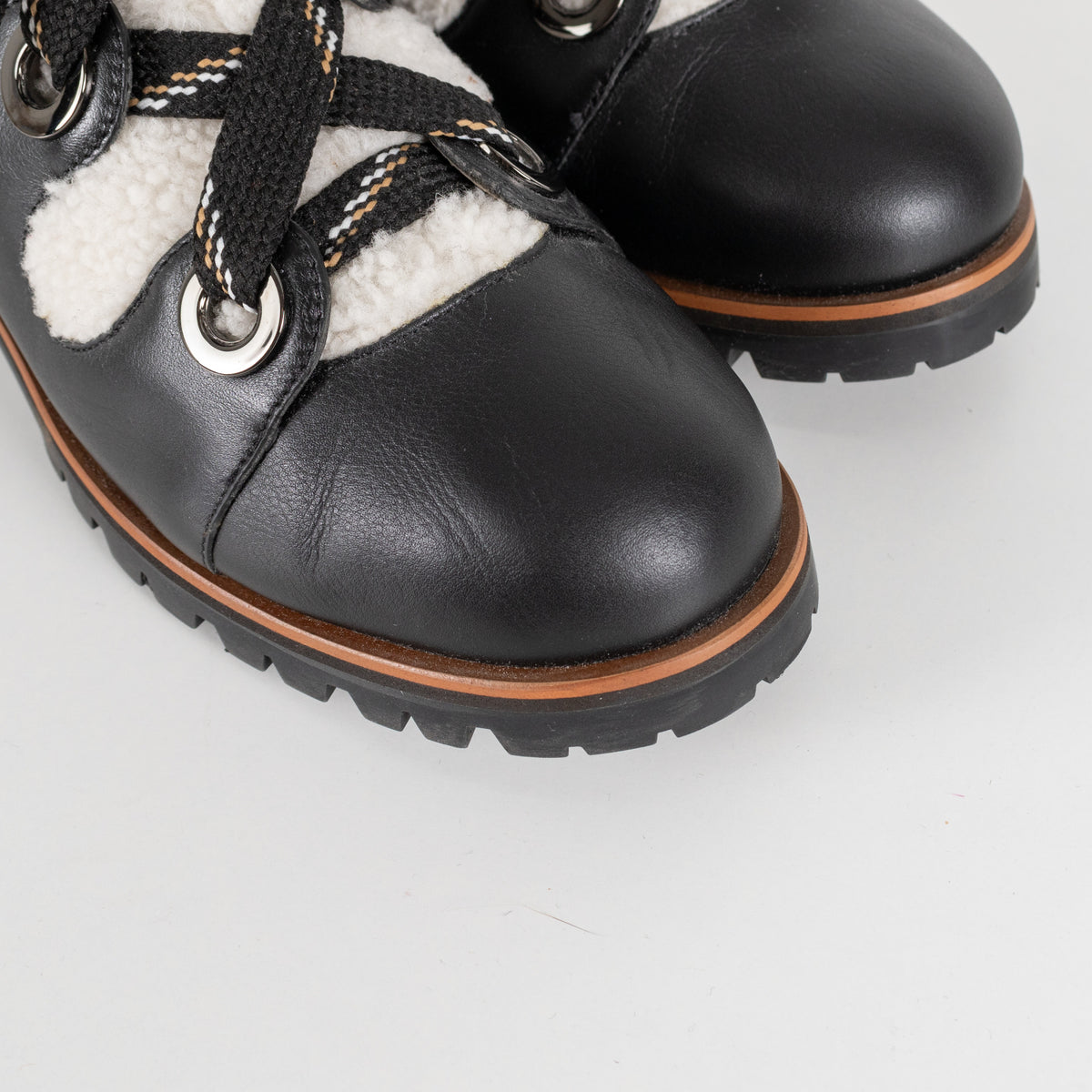 Jimmy Choo Bei Black Leather Shearling Boot - Image 11