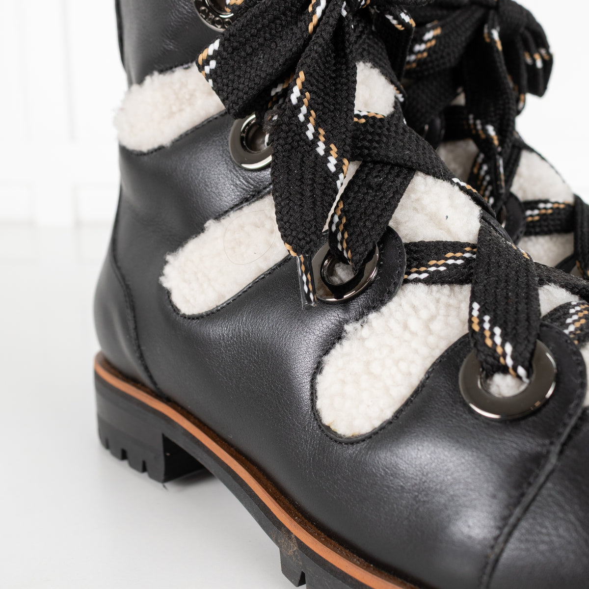 Jimmy Choo Bei Black Leather Shearling Boot - Image 14