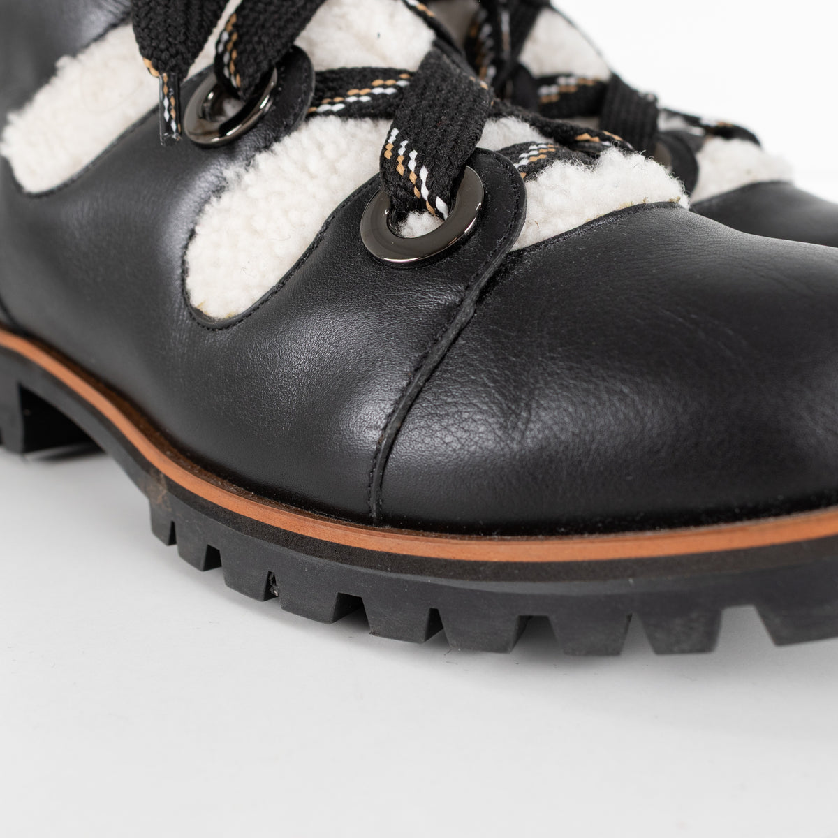 Jimmy Choo Bei Black Leather Shearling Boot - Image 15