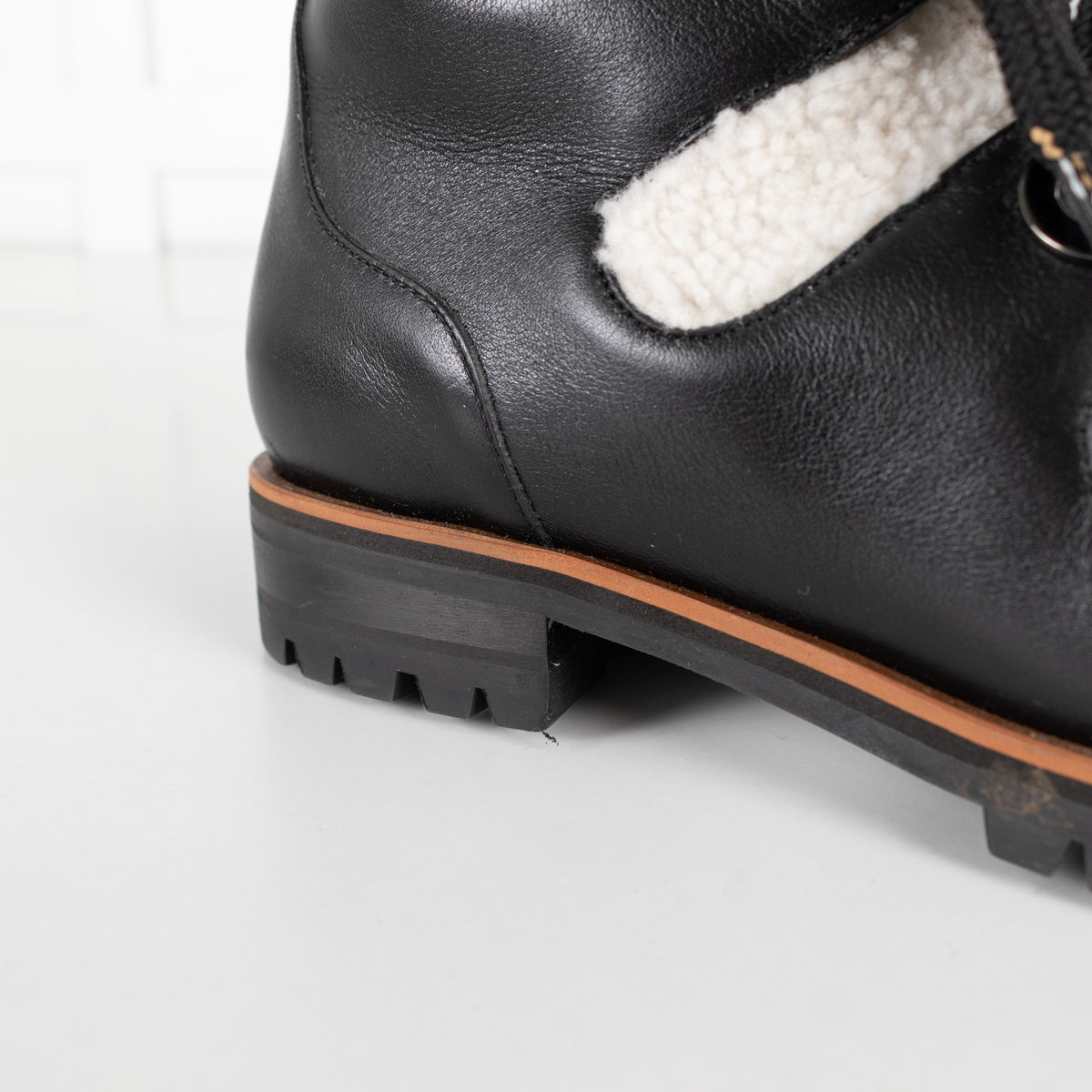 Jimmy Choo Bei Black Leather Shearling Boot - Image 18