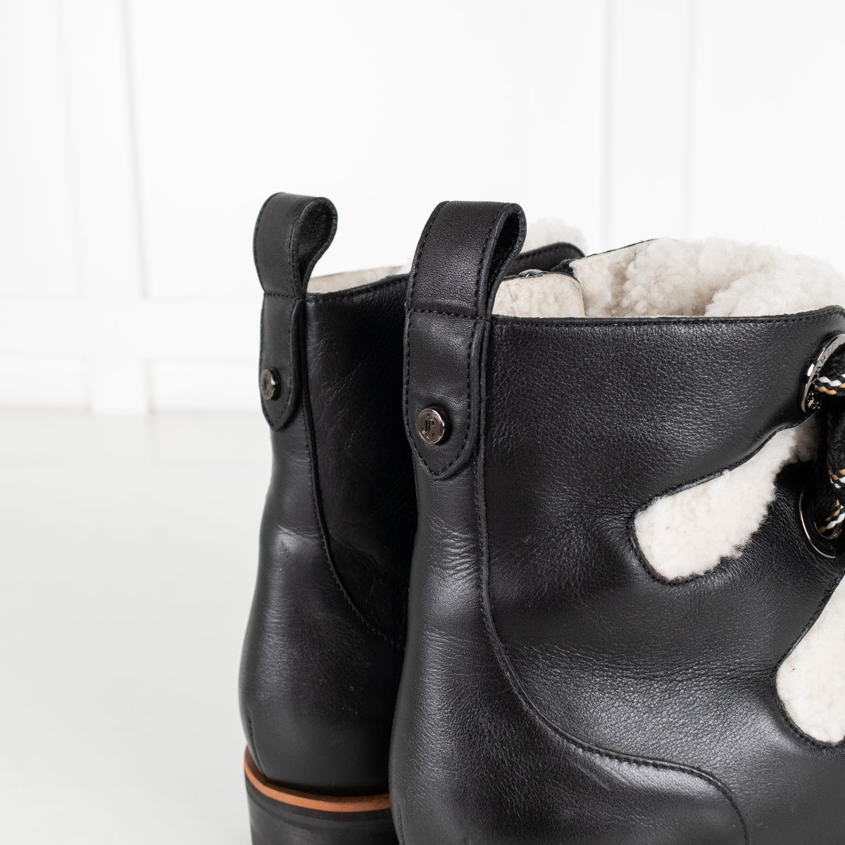 Jimmy Choo Bei Black Leather Shearling Boot - Image 19