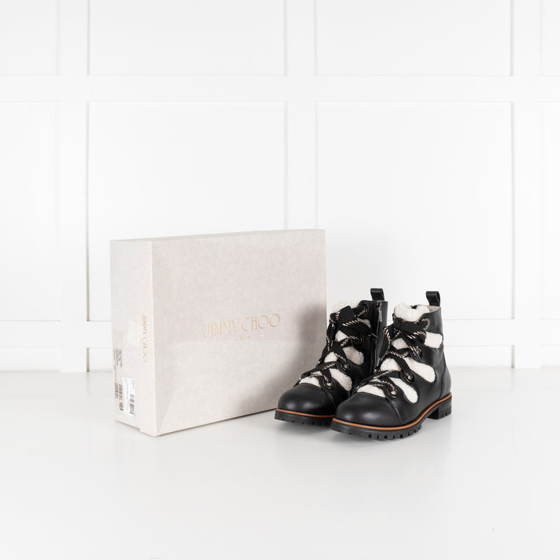 Jimmy Choo Bei Black Leather Shearling Boot - Image 2