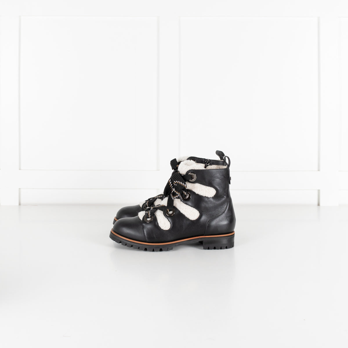 Jimmy Choo Bei Black Leather Shearling Boot - Image 4