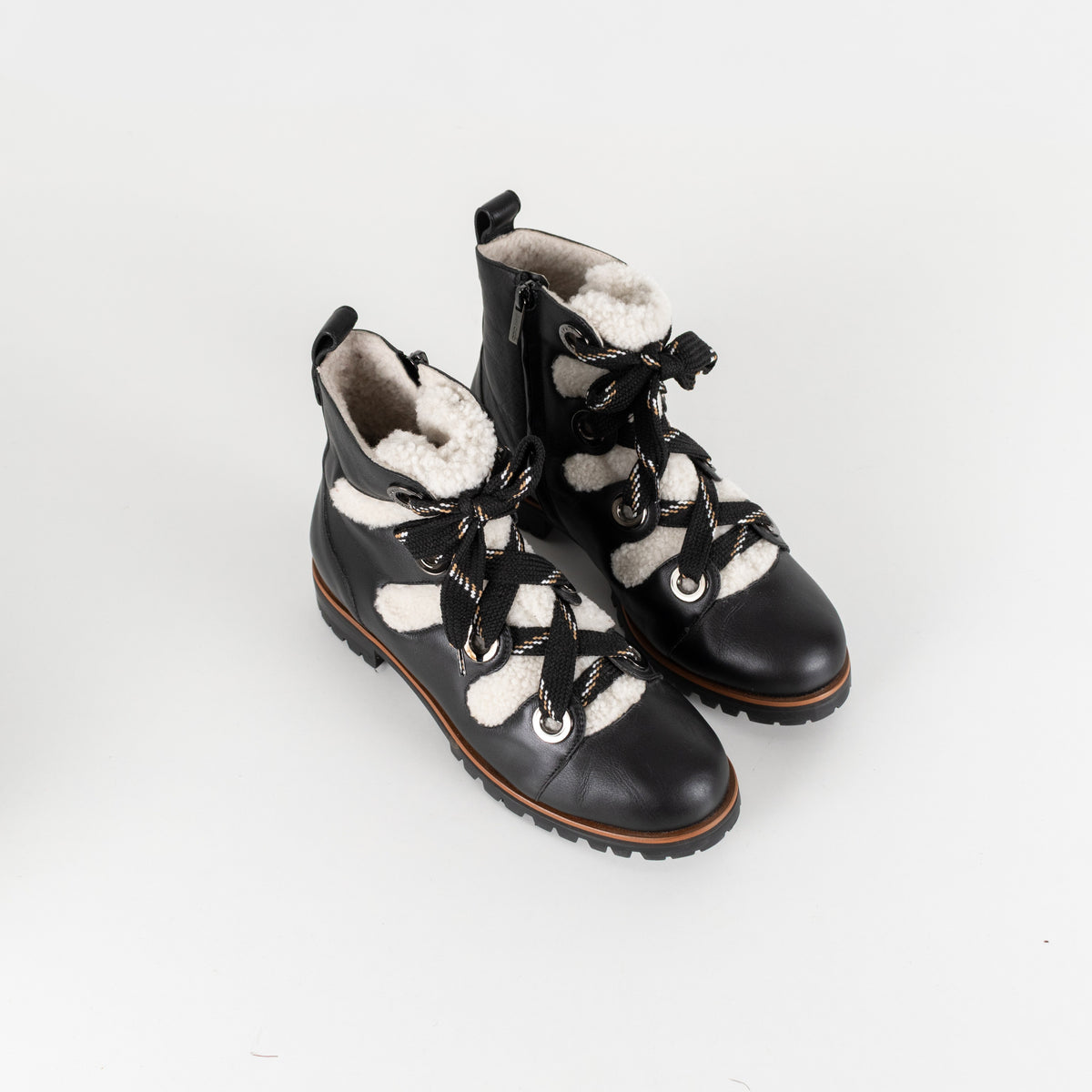 Jimmy Choo Bei Black Leather Shearling Boot - Image 9