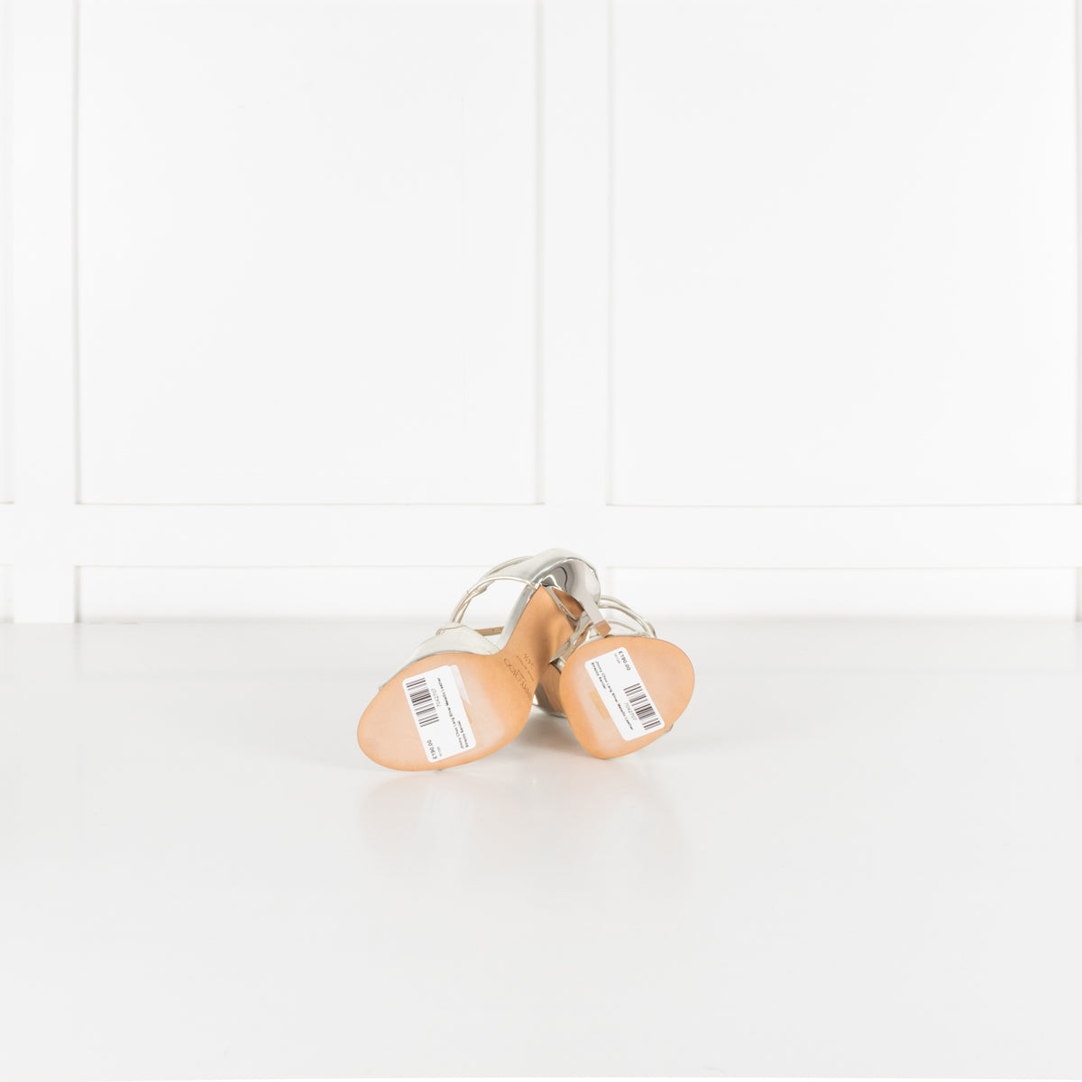 Jimmy Choo Lang Silver Metallic Leather Strappy Sandal - Image 8