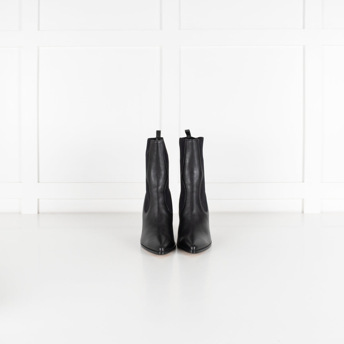Jimmy Choo Mele 85 Black Leather And Knit Western Boots - Image 3