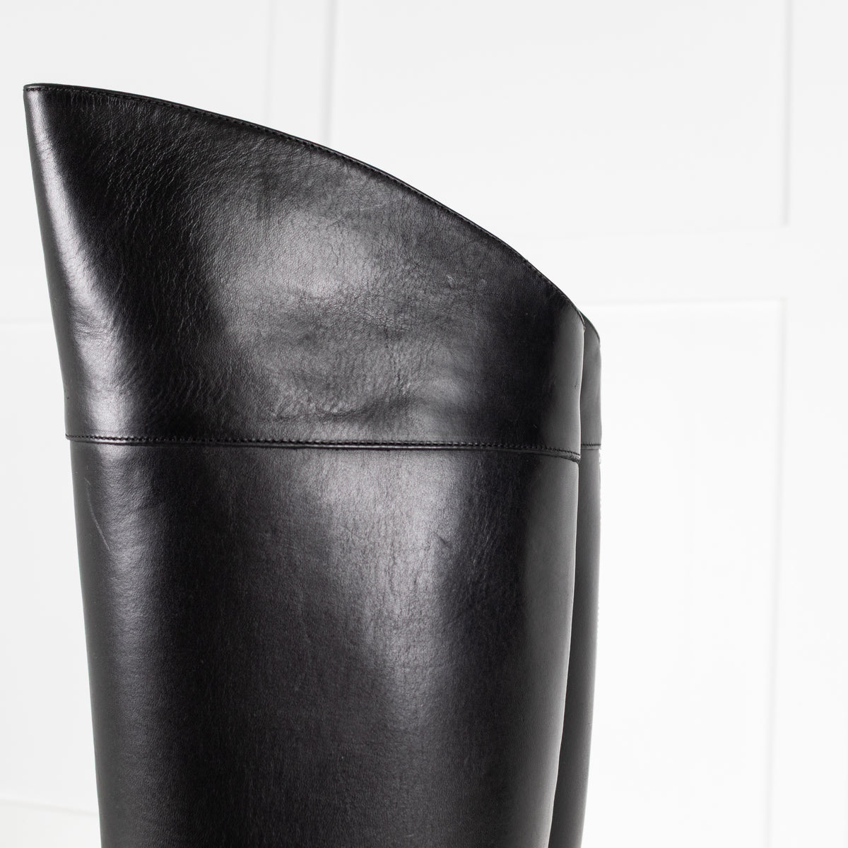 Jimmy Choo Nell Knee Boot Black Leather Riding Boot - Image 11