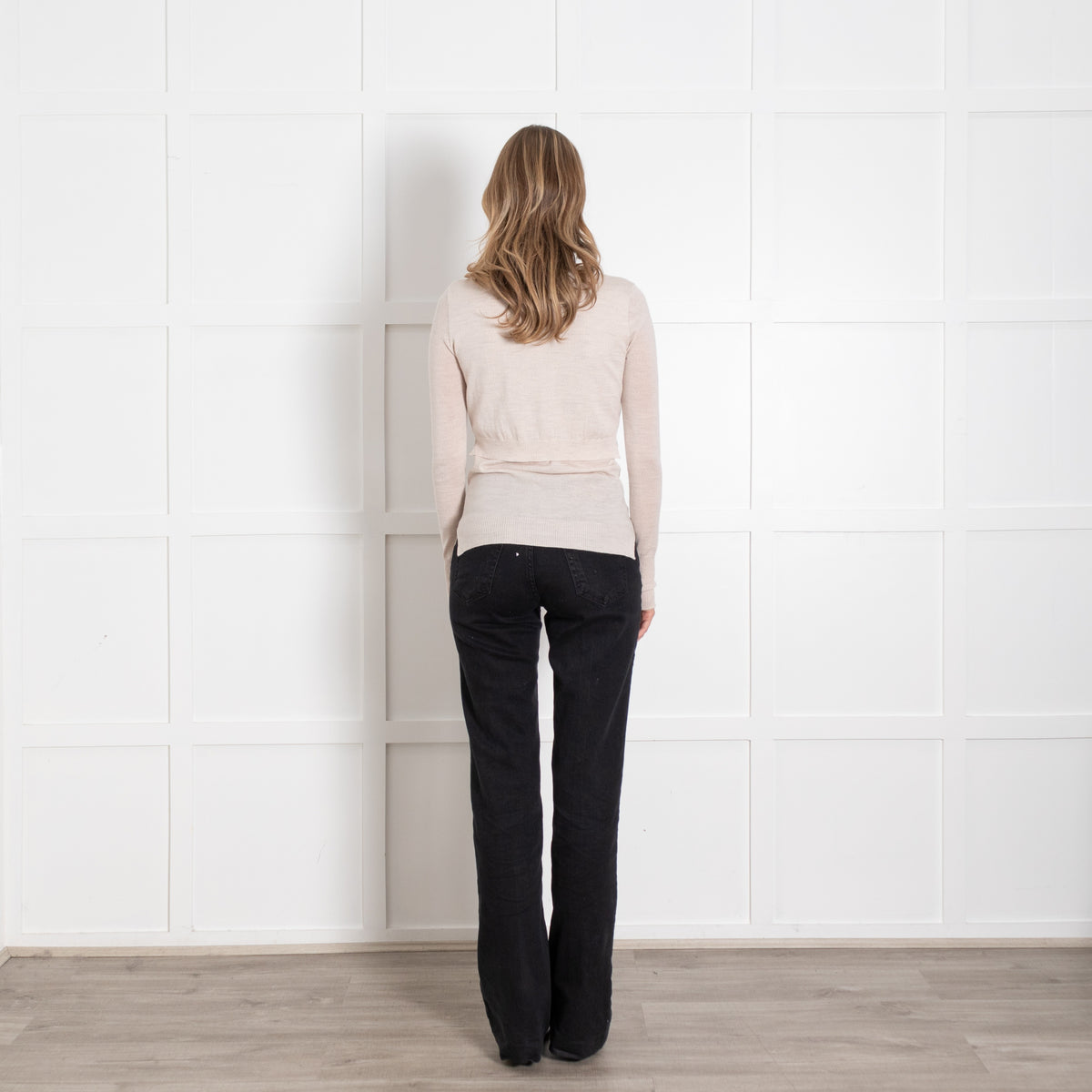 Joseph Beige Fine Knit Wool Cardigan With Double Layer - Image 5