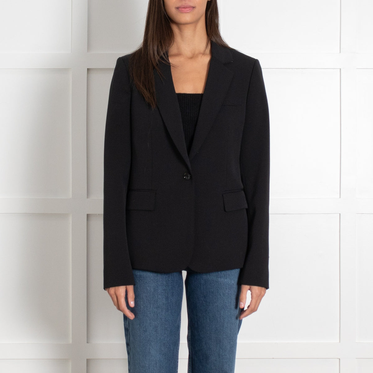 Joseph Black Wool Collar Blazer - Image 2