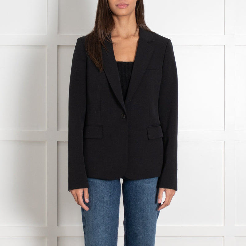 Joseph Black Wool Collar Blazer - Image 2