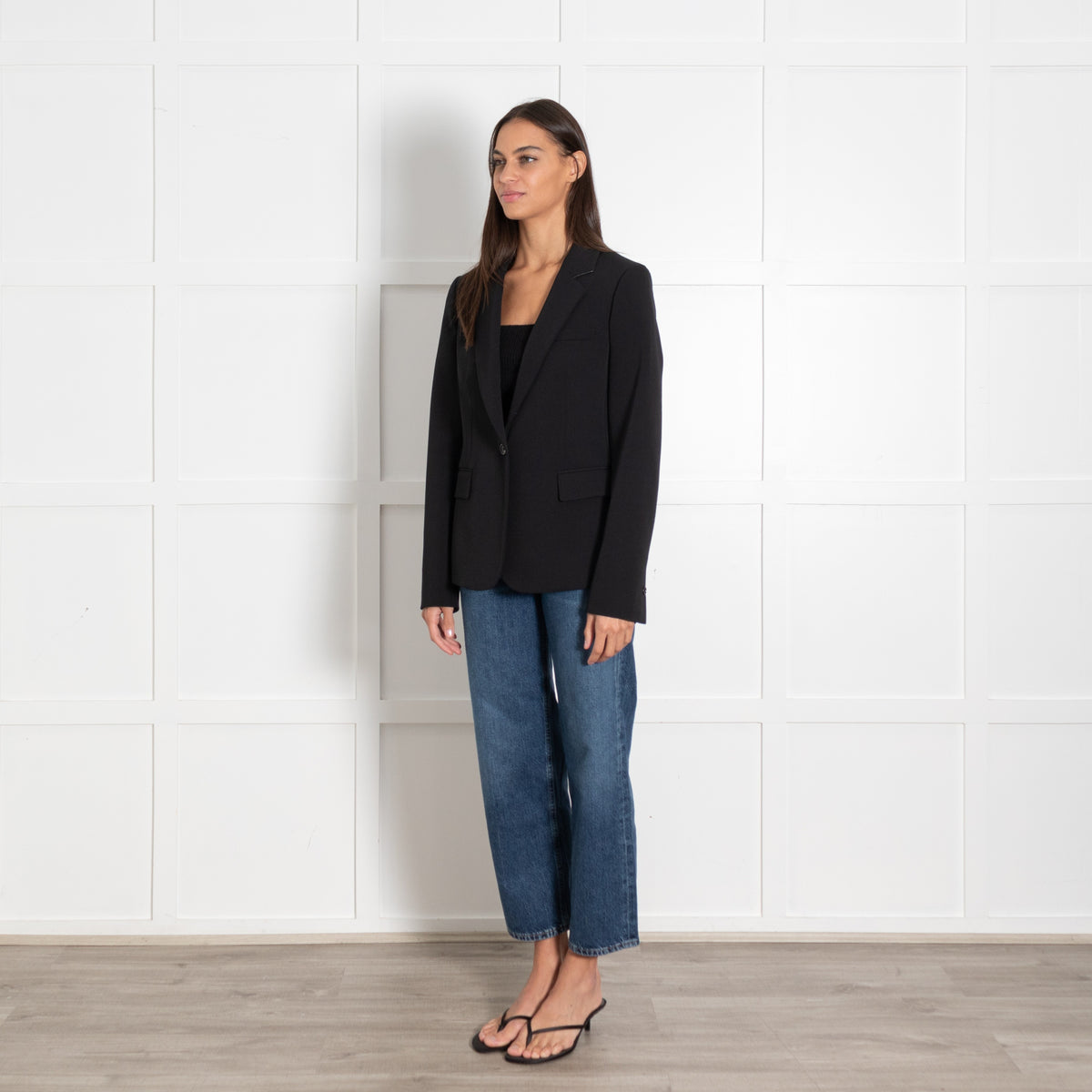 Joseph Black Wool Collar Blazer - Image 3