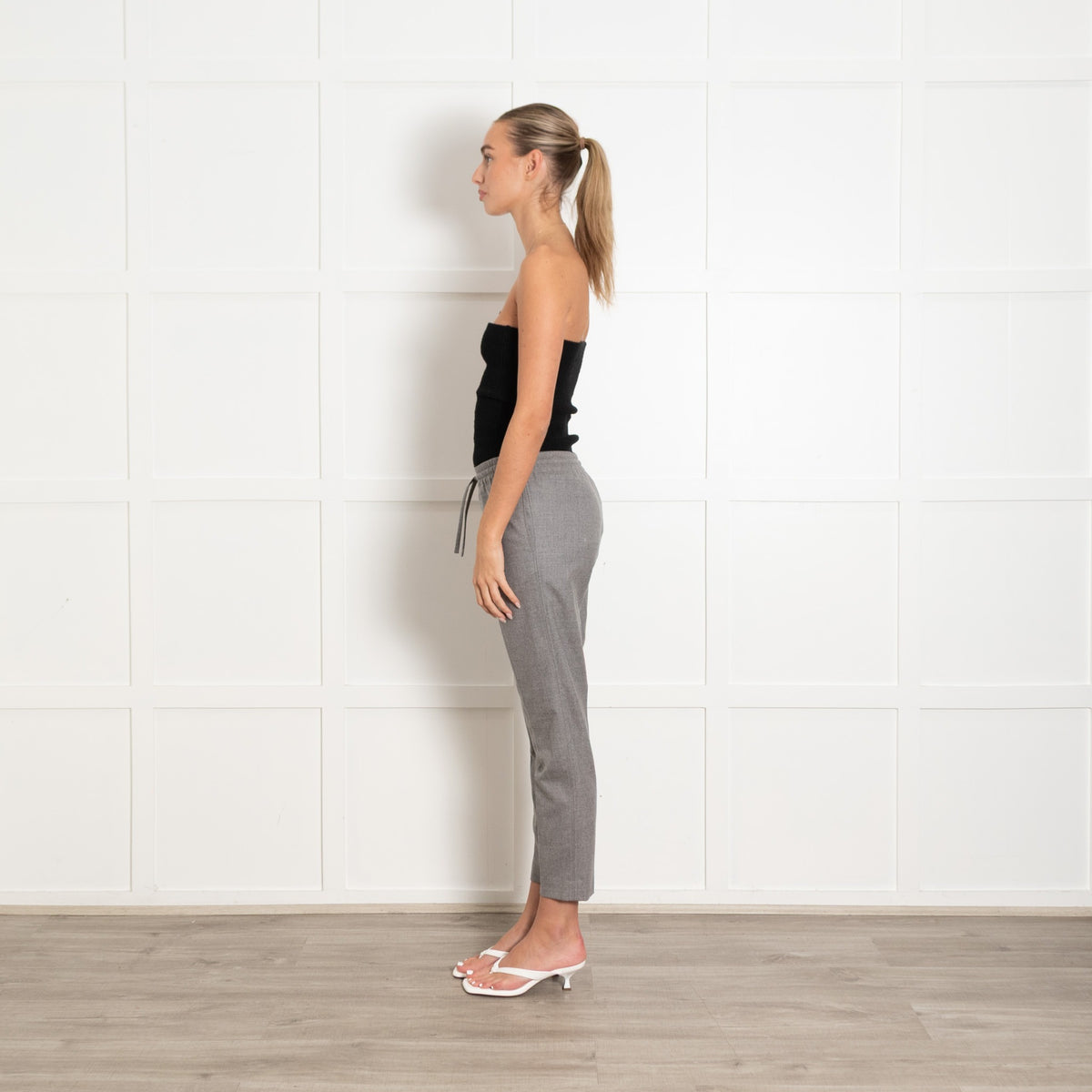 Joseph Grey Wool Elasticated Waist Trousers - Image 4
