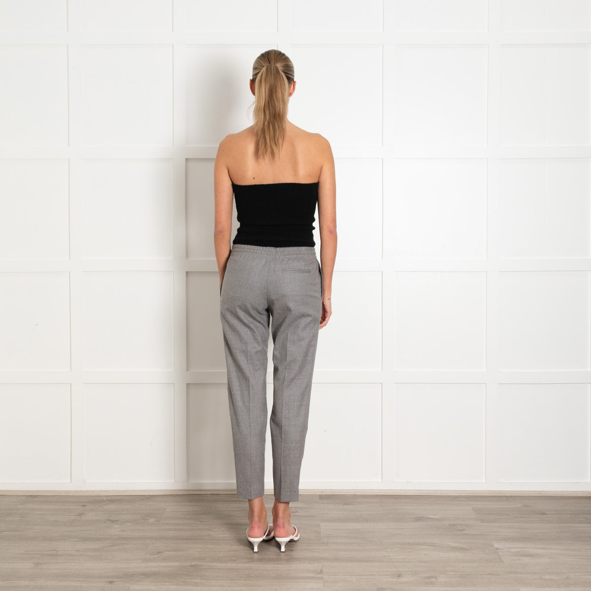 Joseph Grey Wool Elasticated Waist Trousers - Image 5