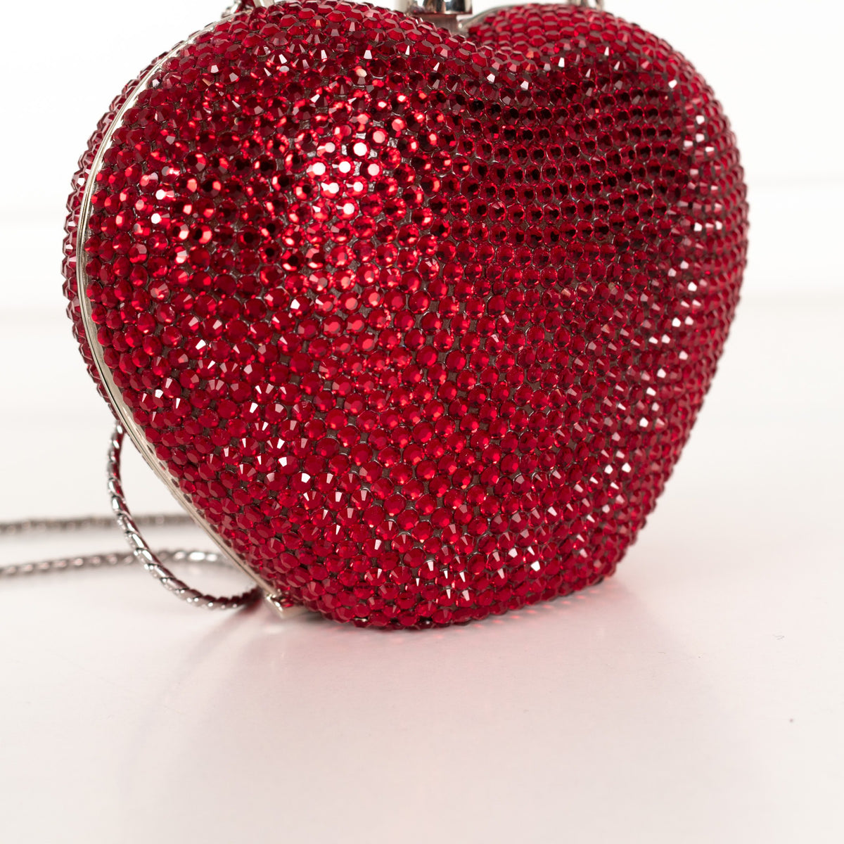 Judith Leiber Swarovski Crystal Ruby Red L'amour Petit Coeur Clutch - Image 11