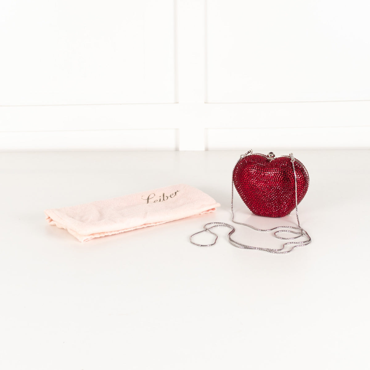 Judith Leiber Swarovski Crystal Ruby Red L'amour Petit Coeur Clutch - Image 2