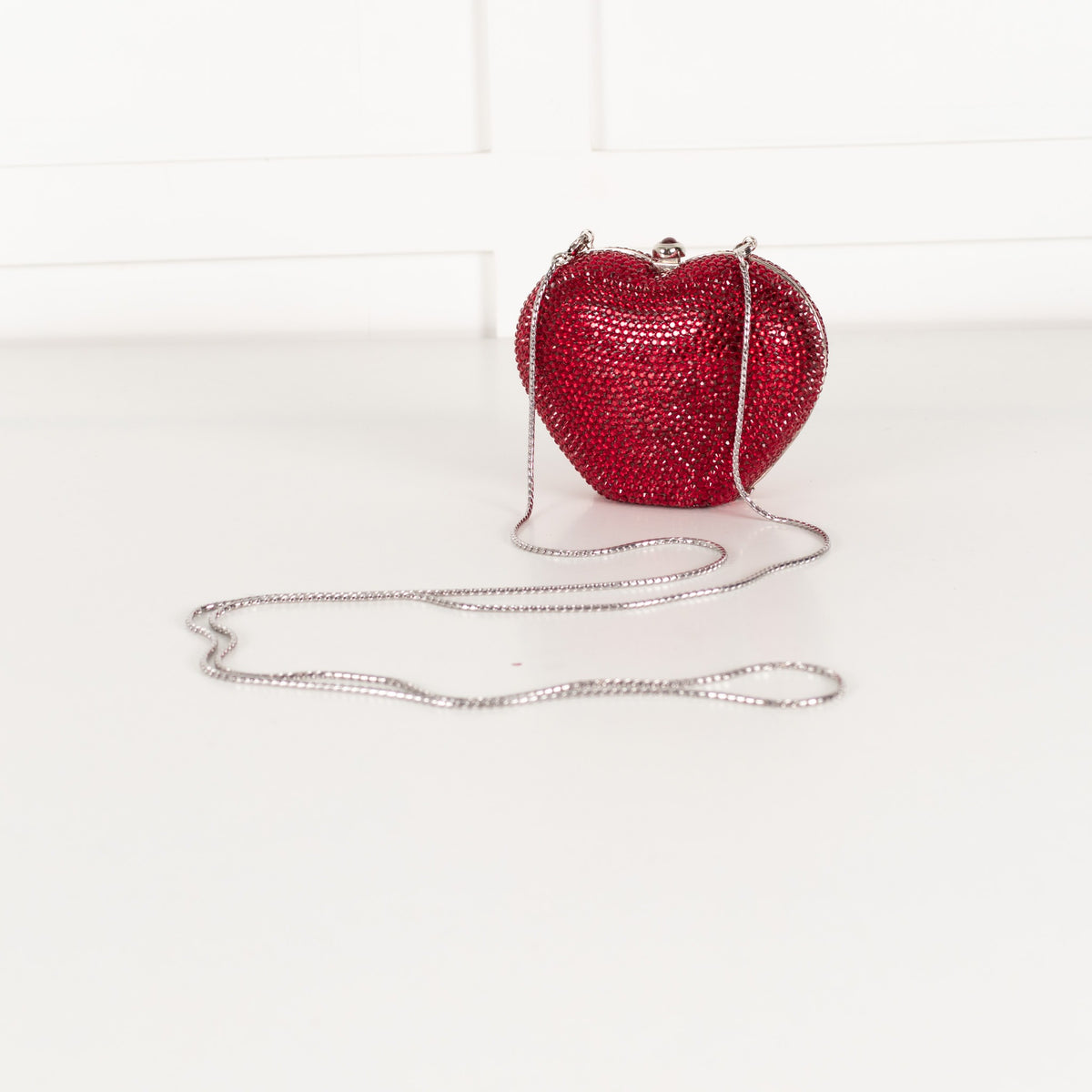 Judith Leiber Swarovski Crystal Ruby Red L'amour Petit Coeur Clutch - Image 7