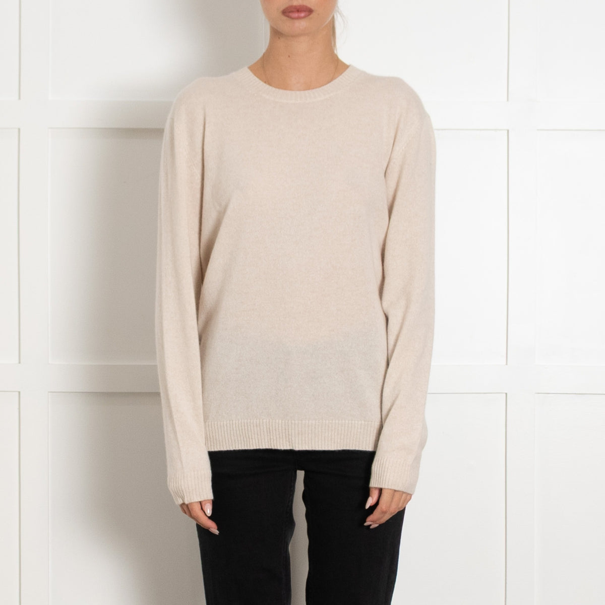 Jumper 1234 Oatmeal Cashmere Oversized Jumper - Image 1