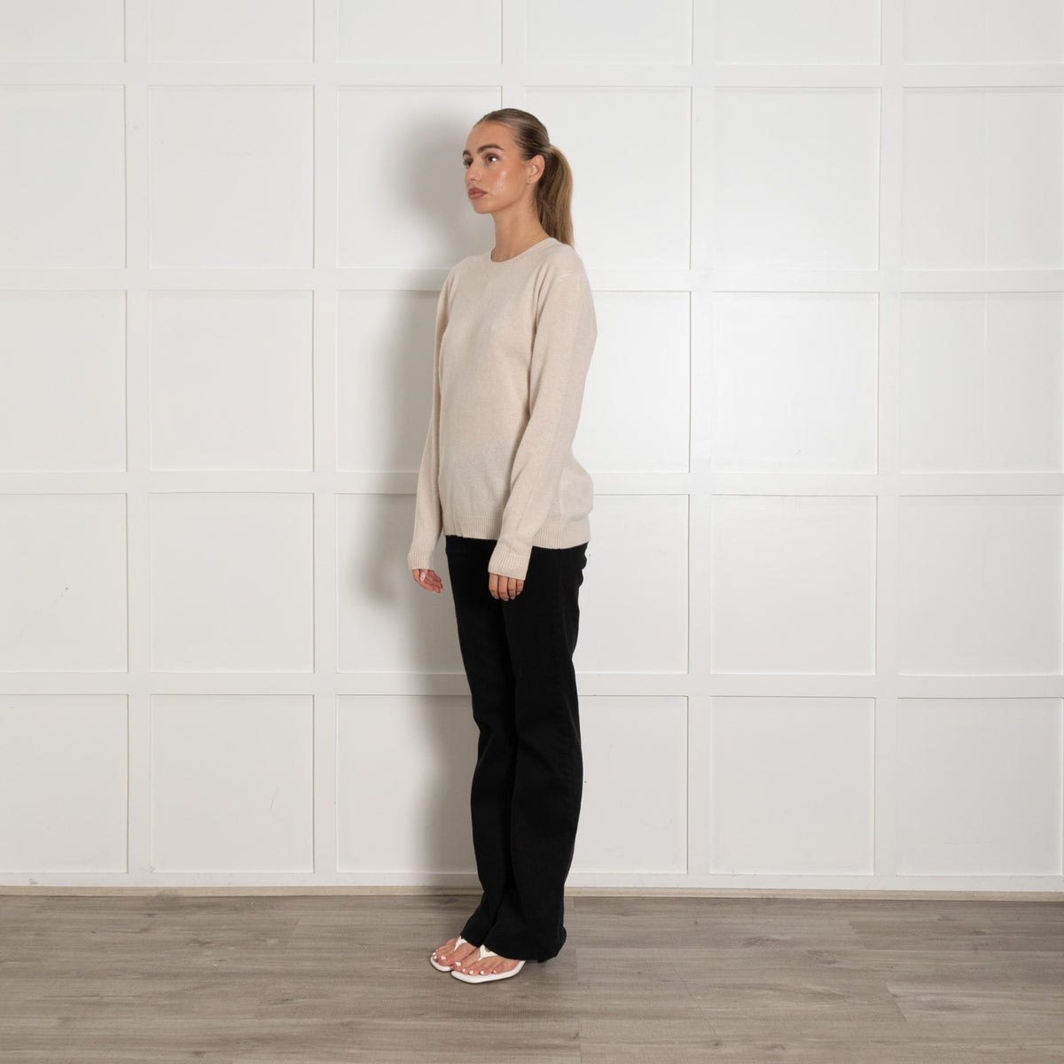 Jumper 1234 Oatmeal Cashmere Oversized Jumper - Image 3