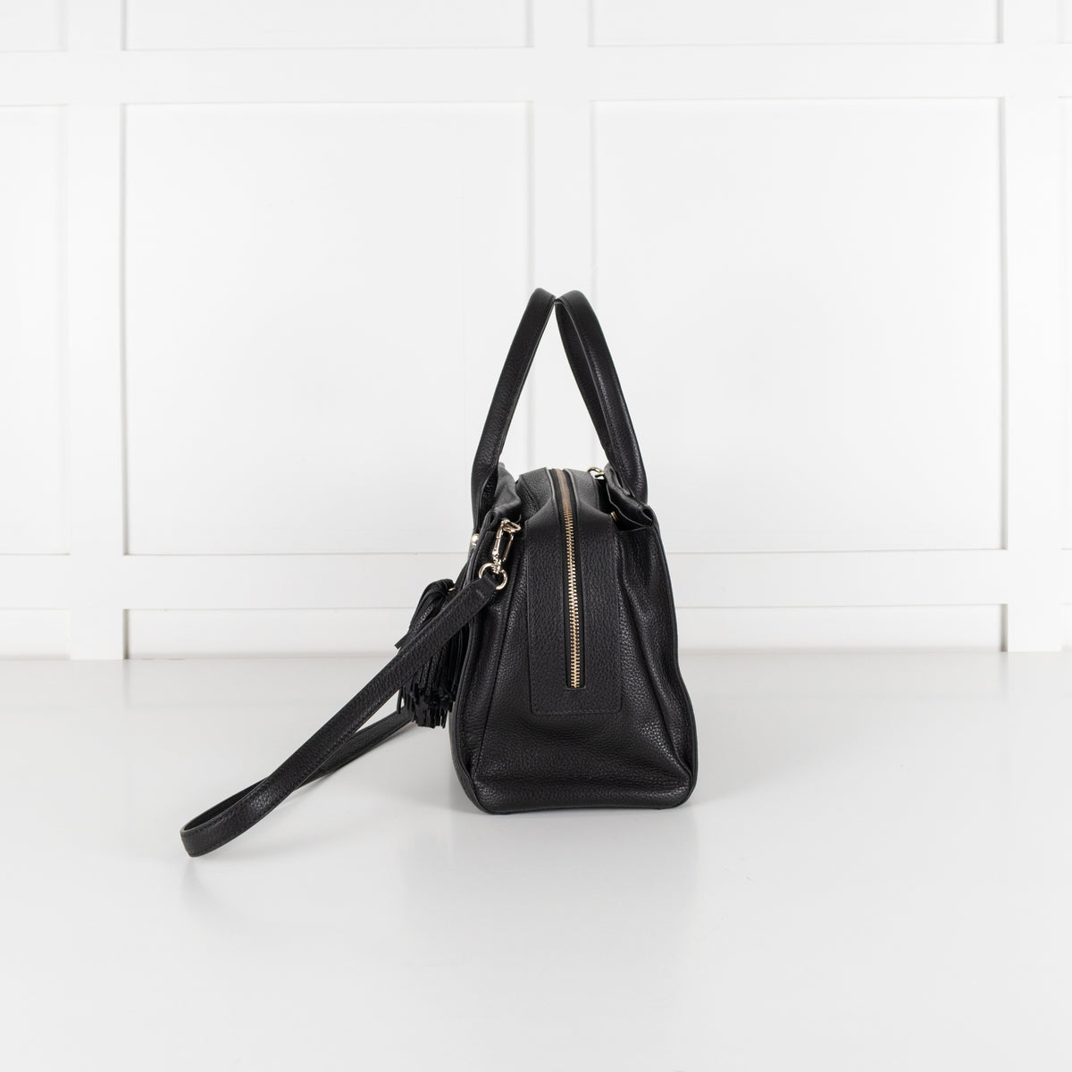 Kate Spade Palmer Drive Pebble Leather Tassle Black Tote - Image 2