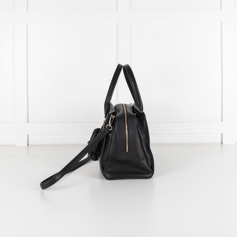 Kate Spade Palmer Drive Pebble Leather Tassle Black Tote - Image 2