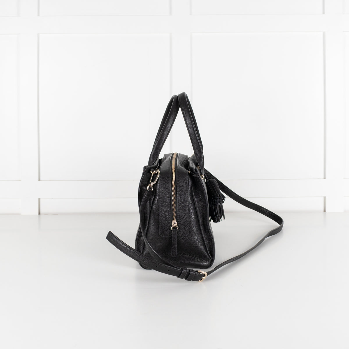Kate Spade Palmer Drive Pebble Leather Tassle Black Tote - Image 4