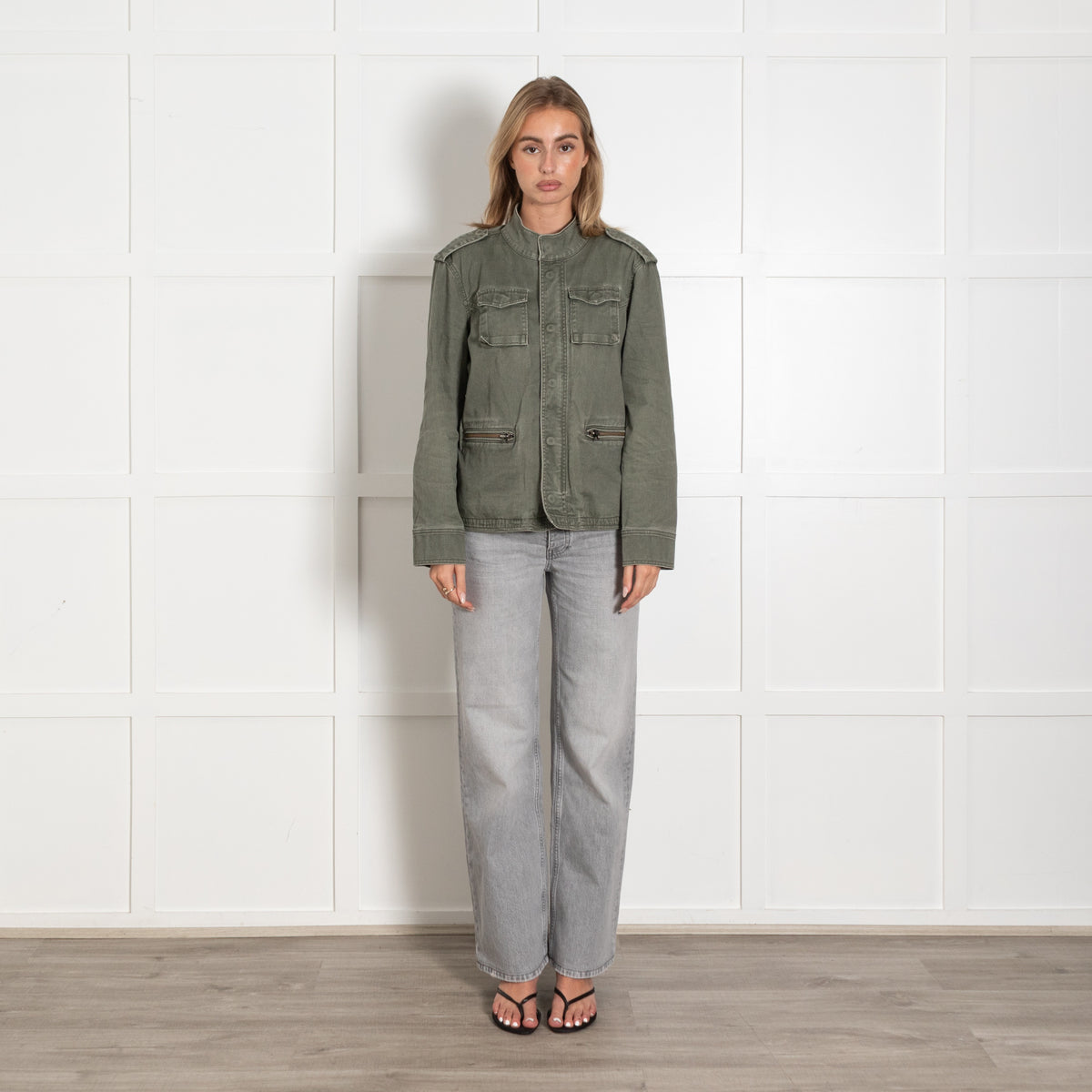 The Kooples Olive Green Military Utility Field Jacket Women's Jacket - Image 1