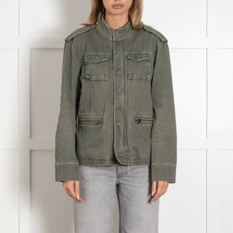 The Kooples Olive Green Military Utility Field Jacket Women's Jacket - Image 2