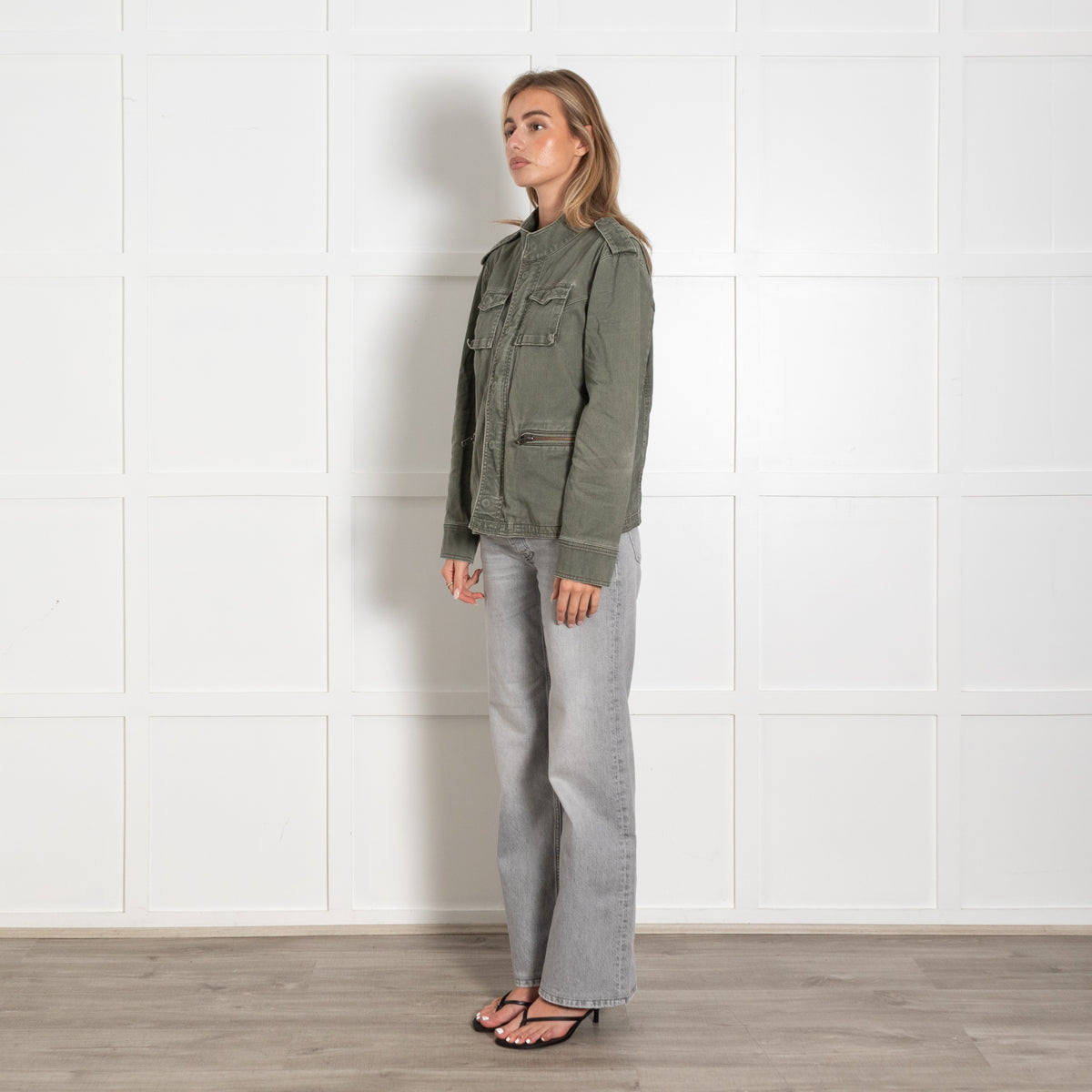 The Kooples Olive Green Military Utility Field Jacket Women's Jacket - Image 3