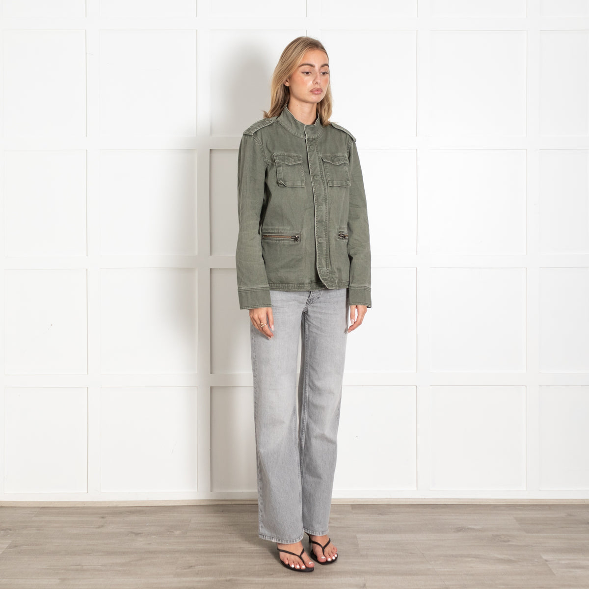 The Kooples Olive Green Military Utility Field Jacket Women's Jacket - Image 7