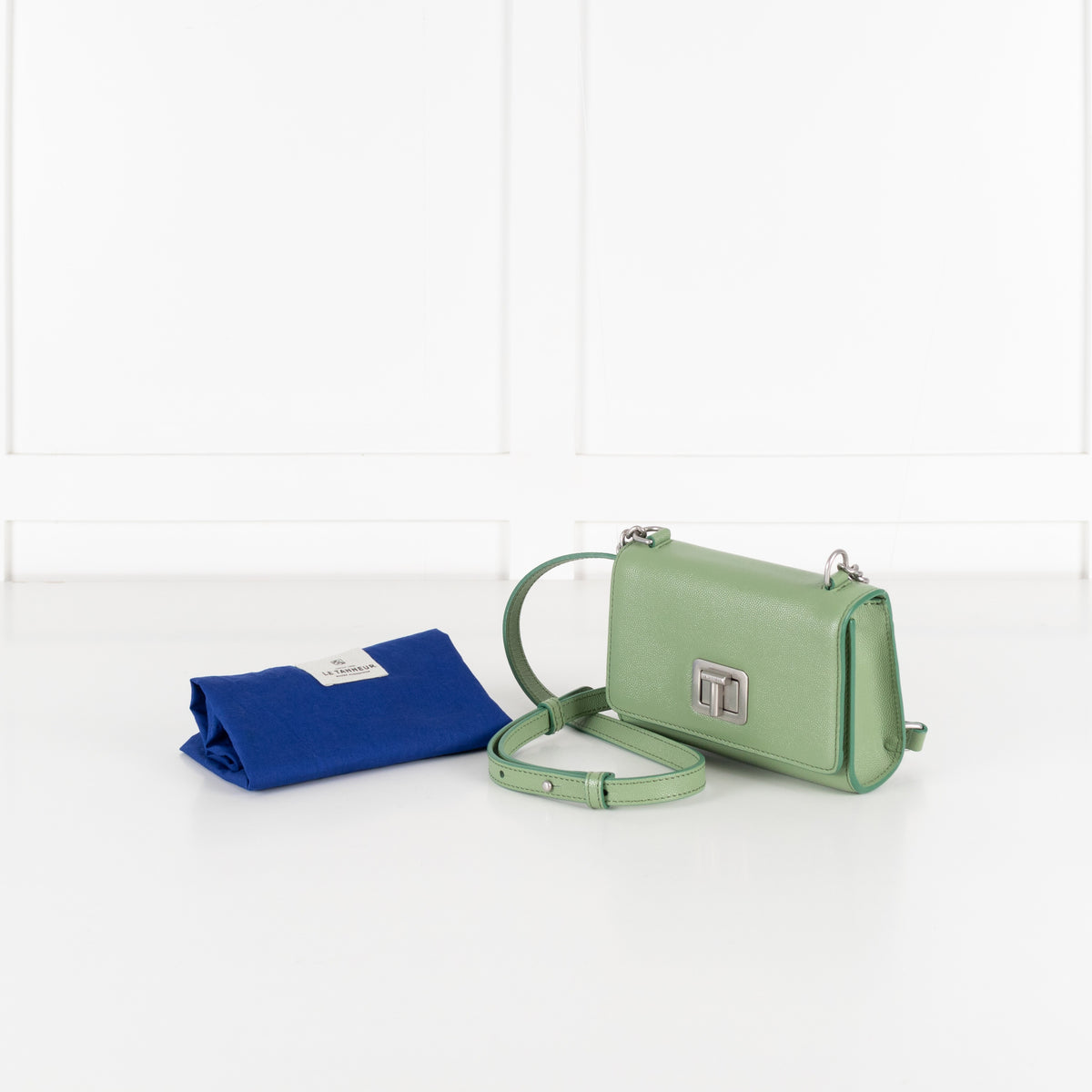 Le Tanneur Green Leather Crossbody Mini Bag - Image 1