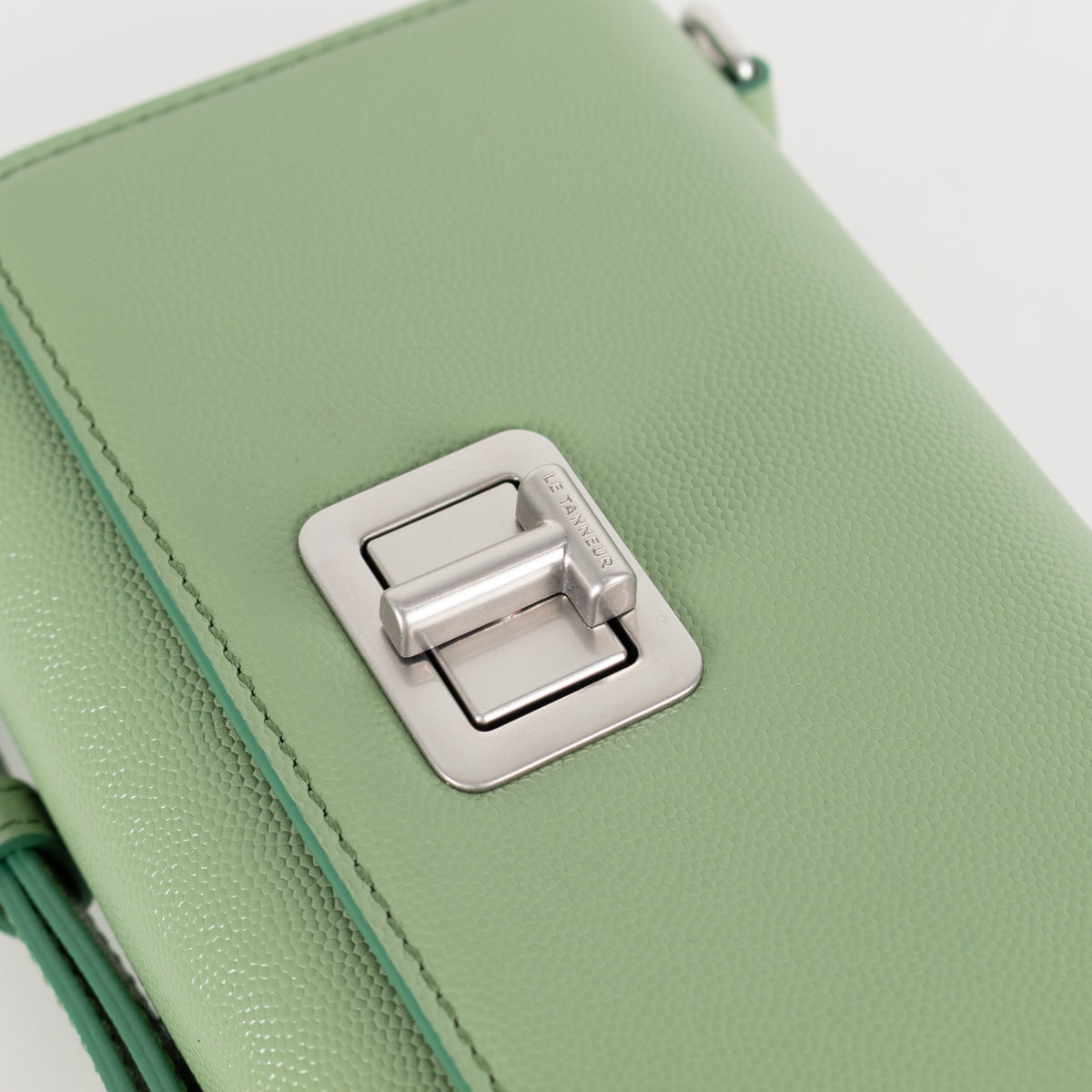 Le Tanneur Green Leather Crossbody Mini Bag - Image 14