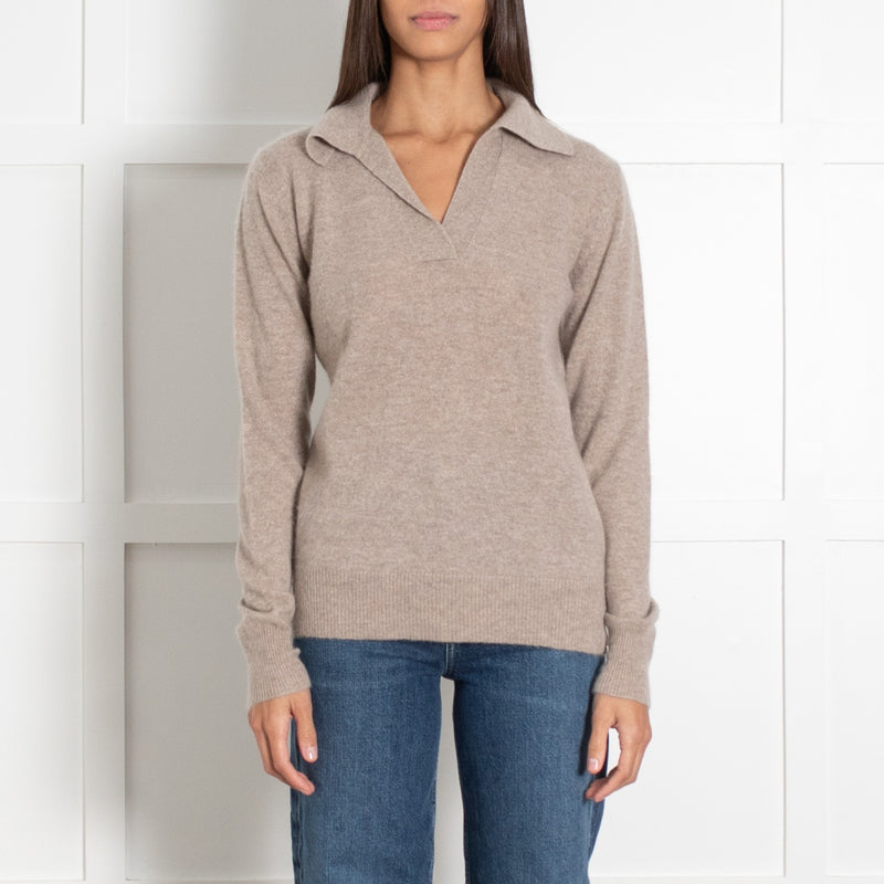 Levate Beige Cashmere Collared Sweater - Image 2