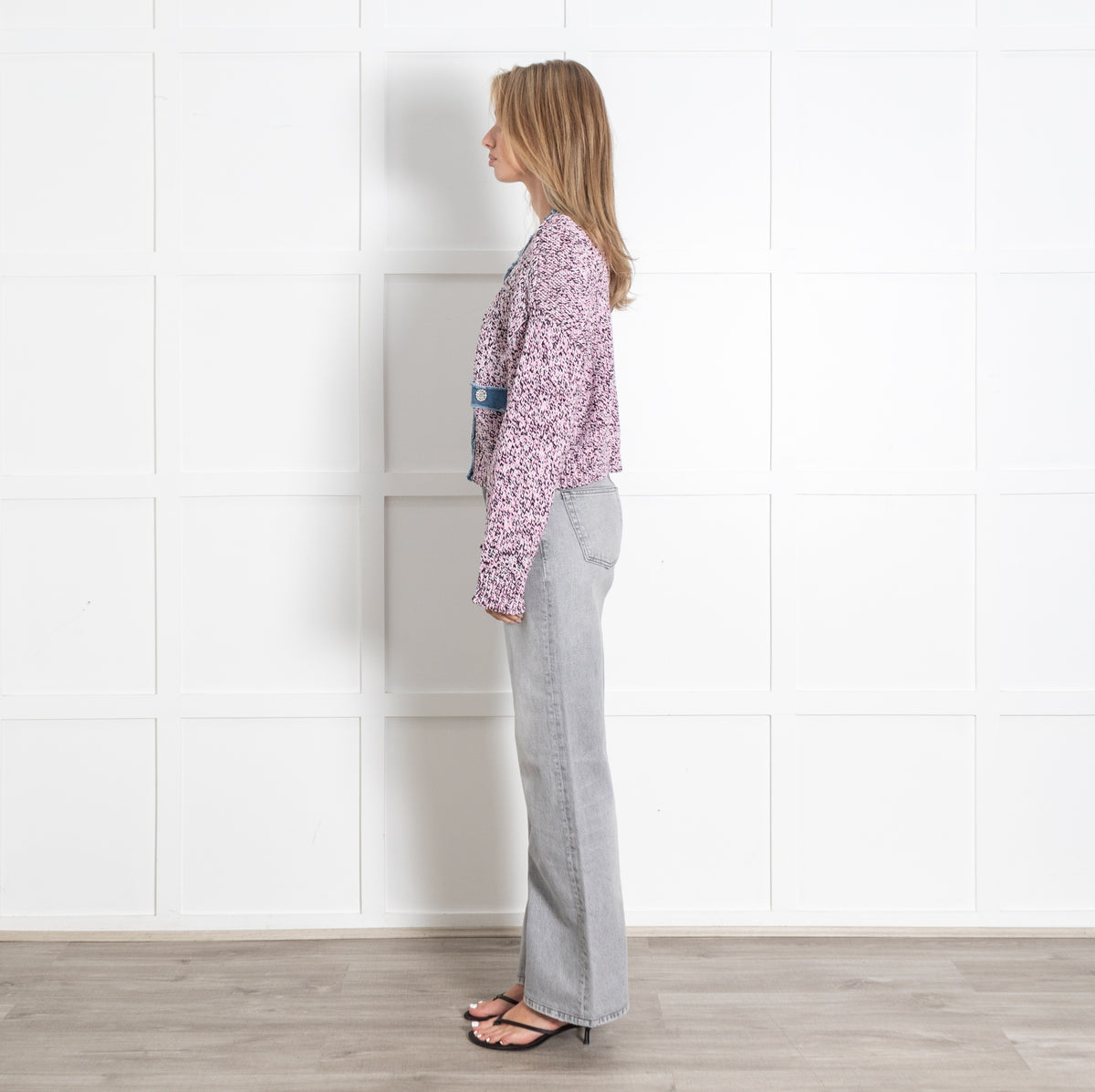 Liu Jo Mouliné Denim Trim Cardigan - Image 4