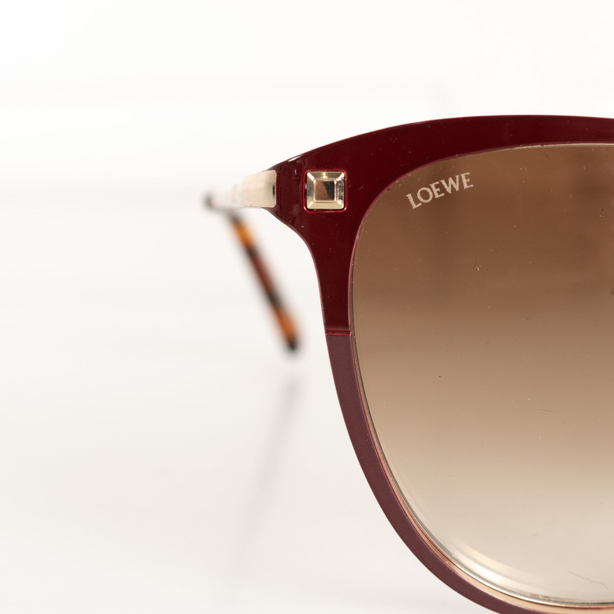 Loewe Burgundy Rounded Metal Sunglasses - Image 15