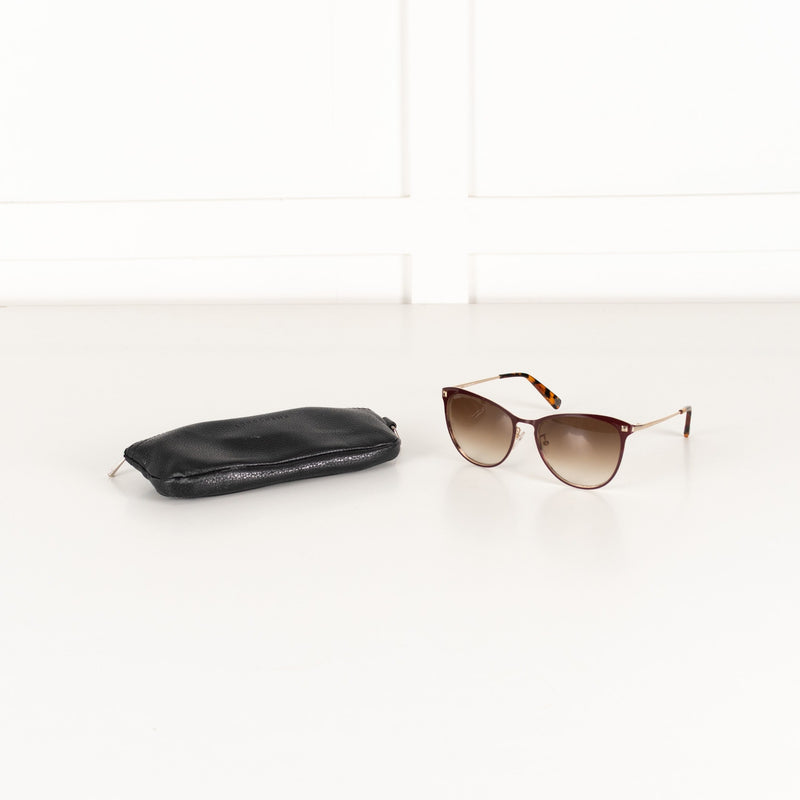 Loewe Burgundy Rounded Metal Sunglasses - Image 2