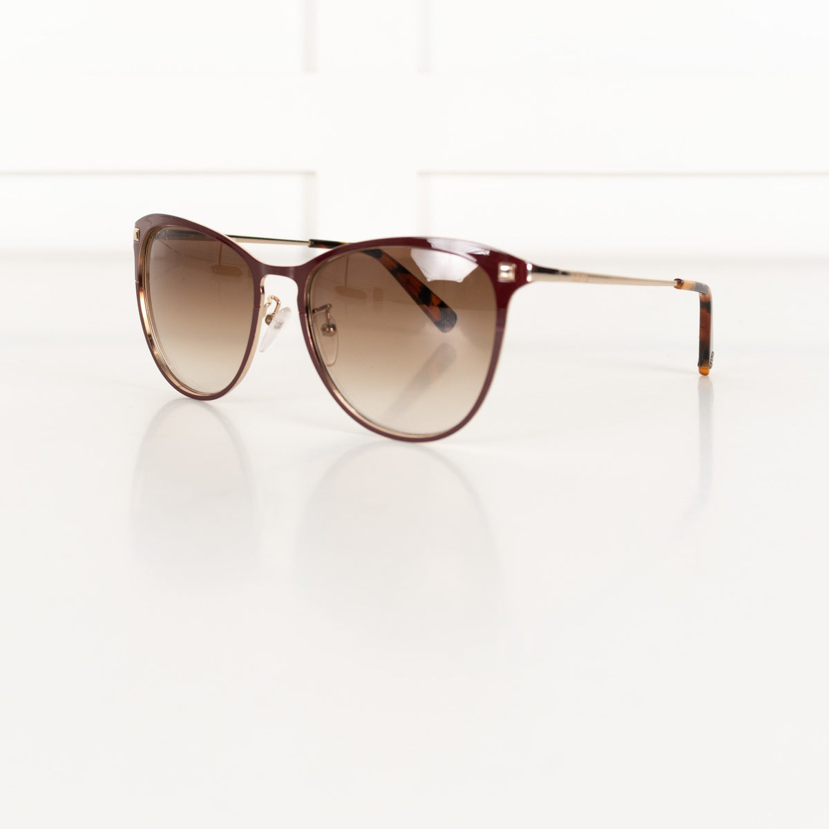 Loewe Burgundy Rounded Metal Sunglasses - Image 9