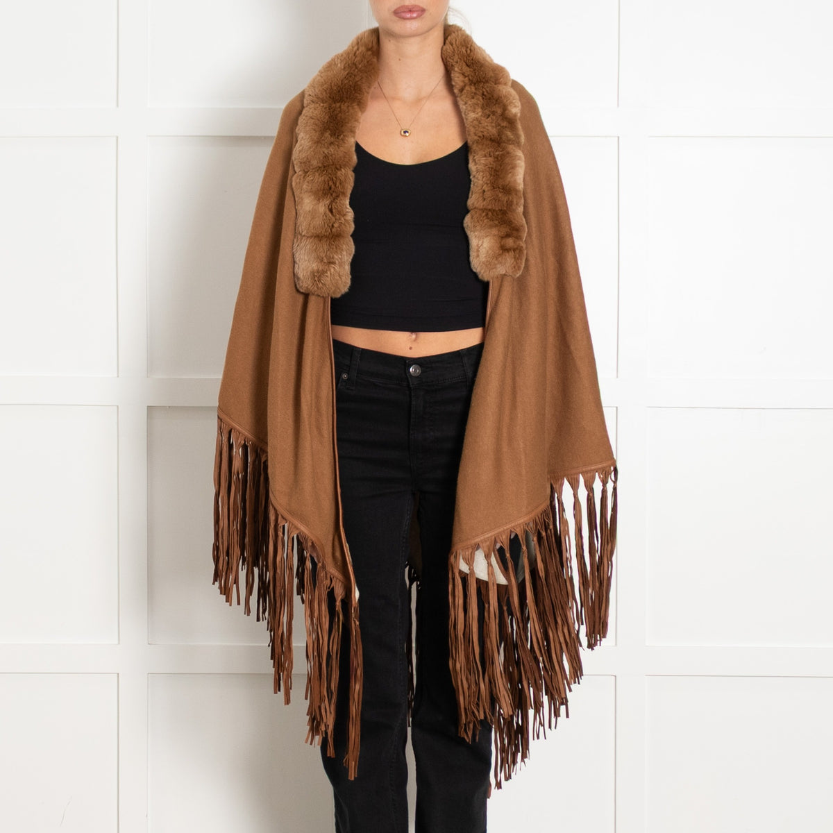 Loro Piana Vicuna & Baby Cashmere Camel Chinchilla Trim And Tassells - Image 1