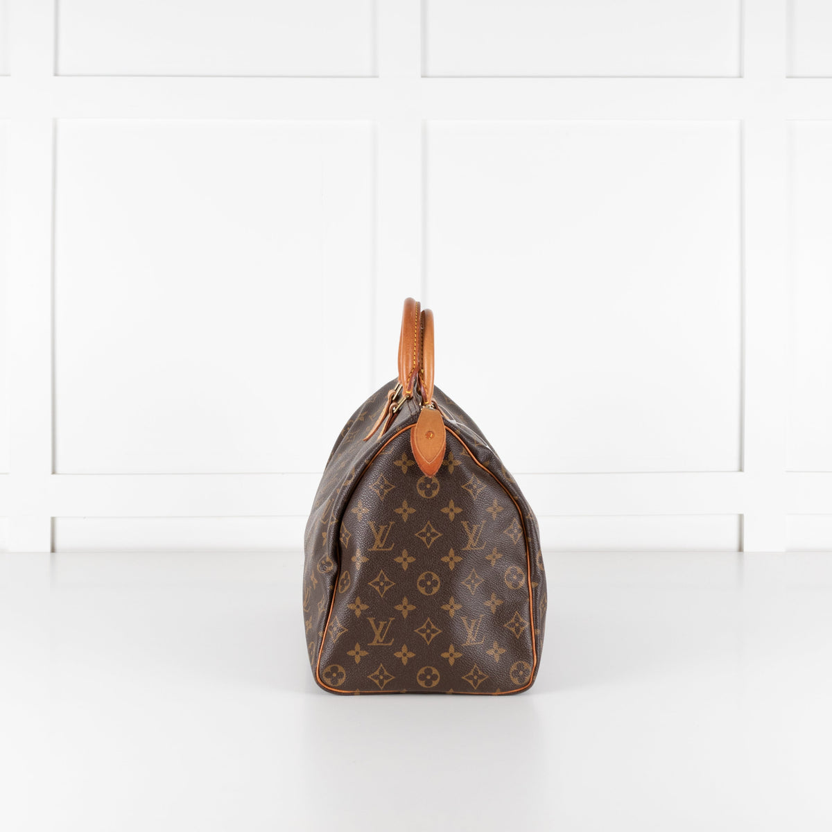 Louis Vuitton Brown Coated Canvas Monogram Speedy 35 - Image 3