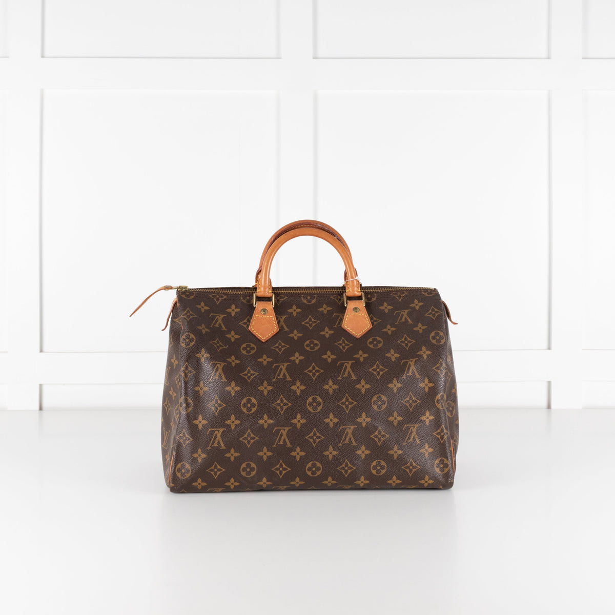 Louis Vuitton Brown Coated Canvas Monogram Speedy 35 - Image 5