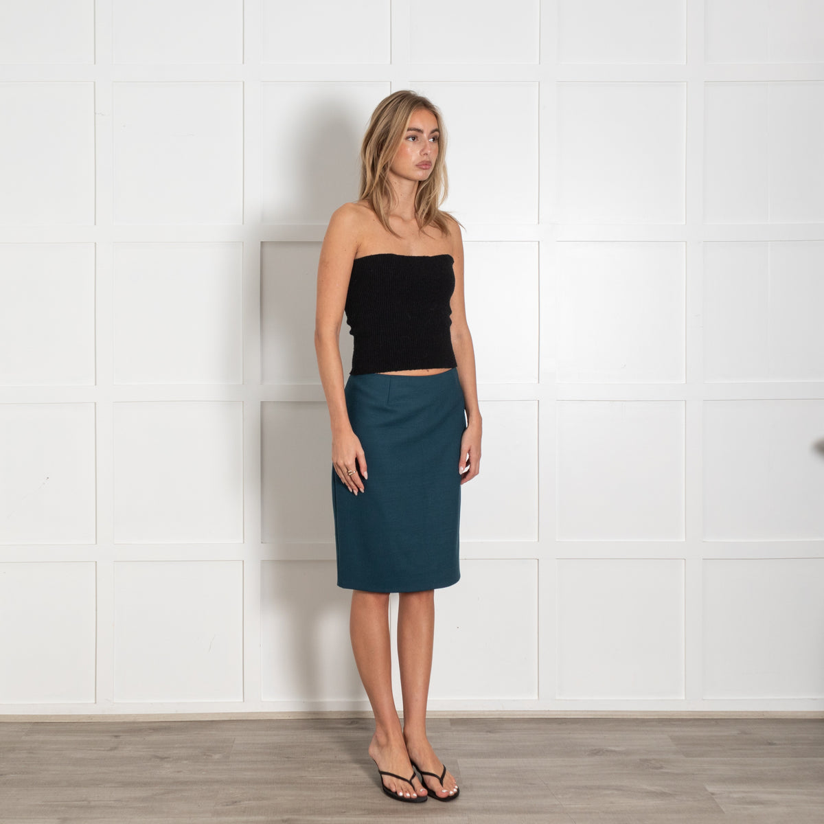 Luisa Spagnoli Dark Teal Pencil Skirt - Image 4
