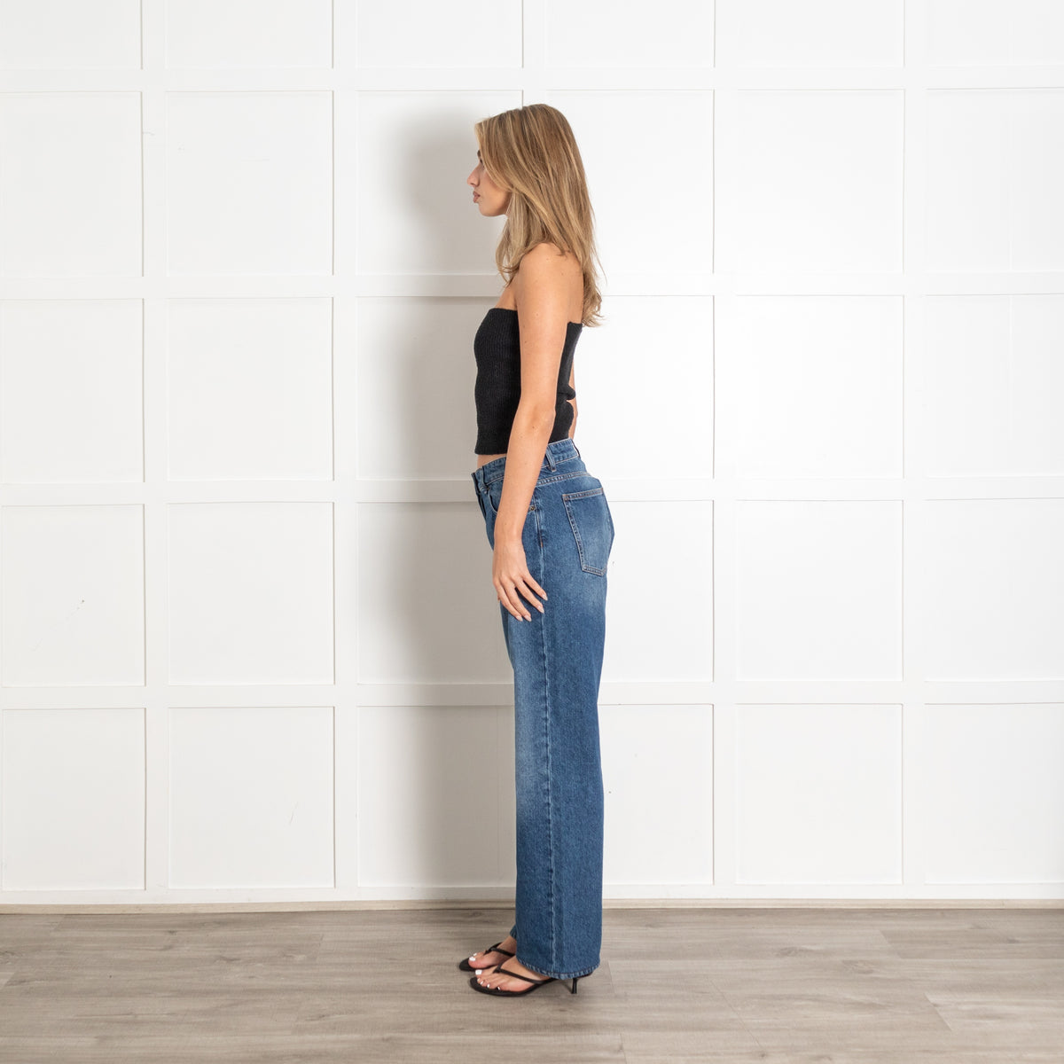 Luisa Spagnoli Mid Blue Button Fly Straight Jeans - Image 5