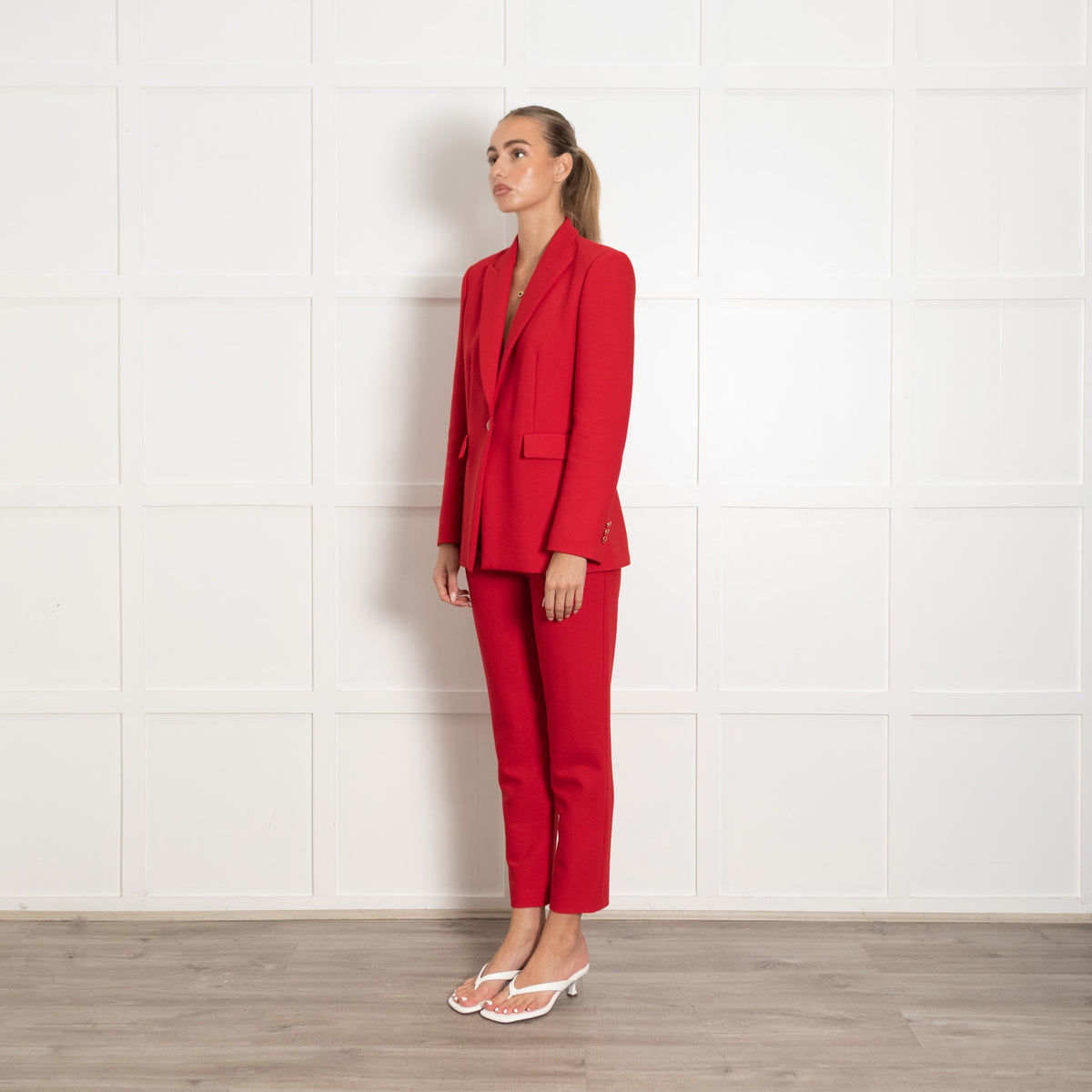 Maje Red Double Breasted Blazer - Image 3