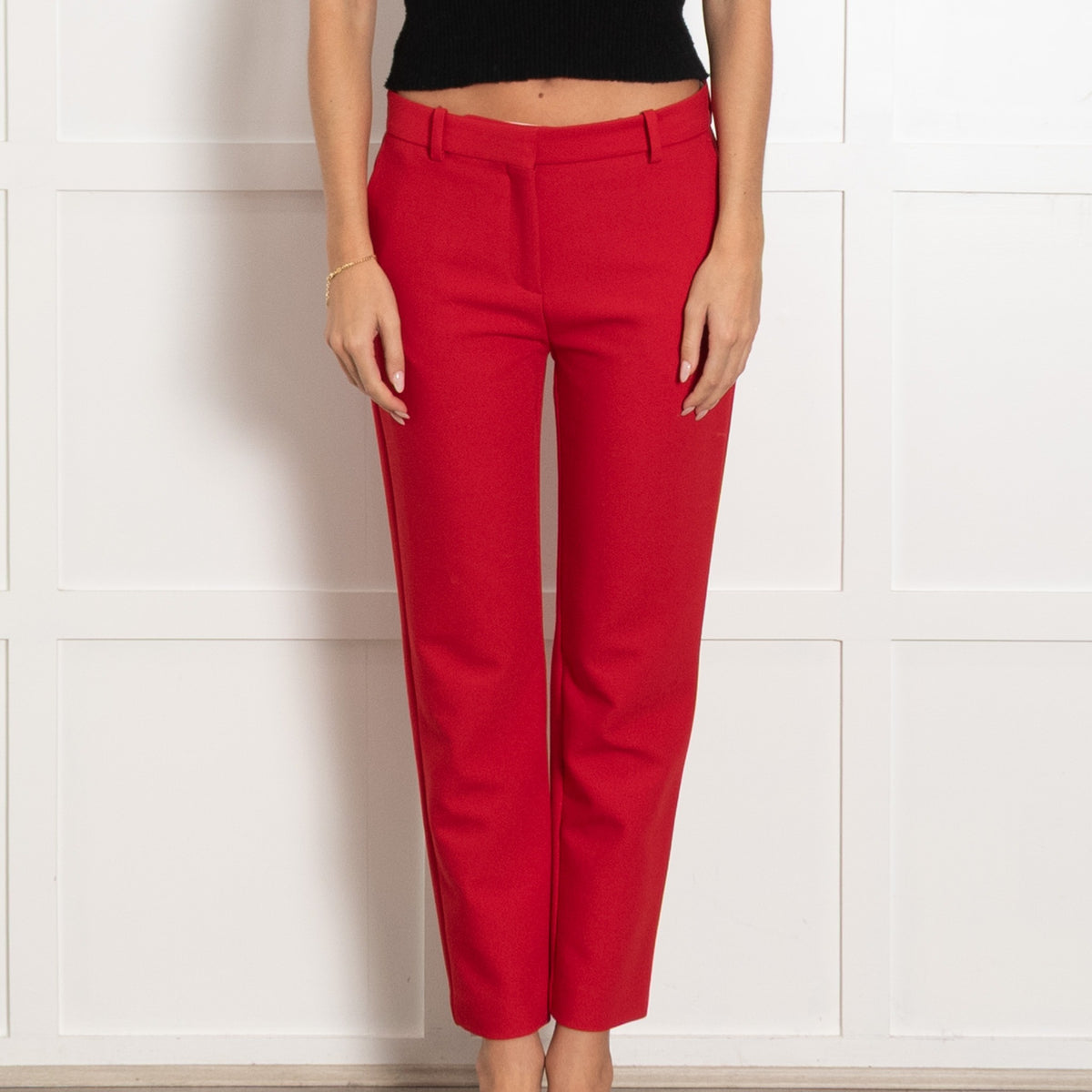 Maje Red Tapered Tailored Trousers - Image 2
