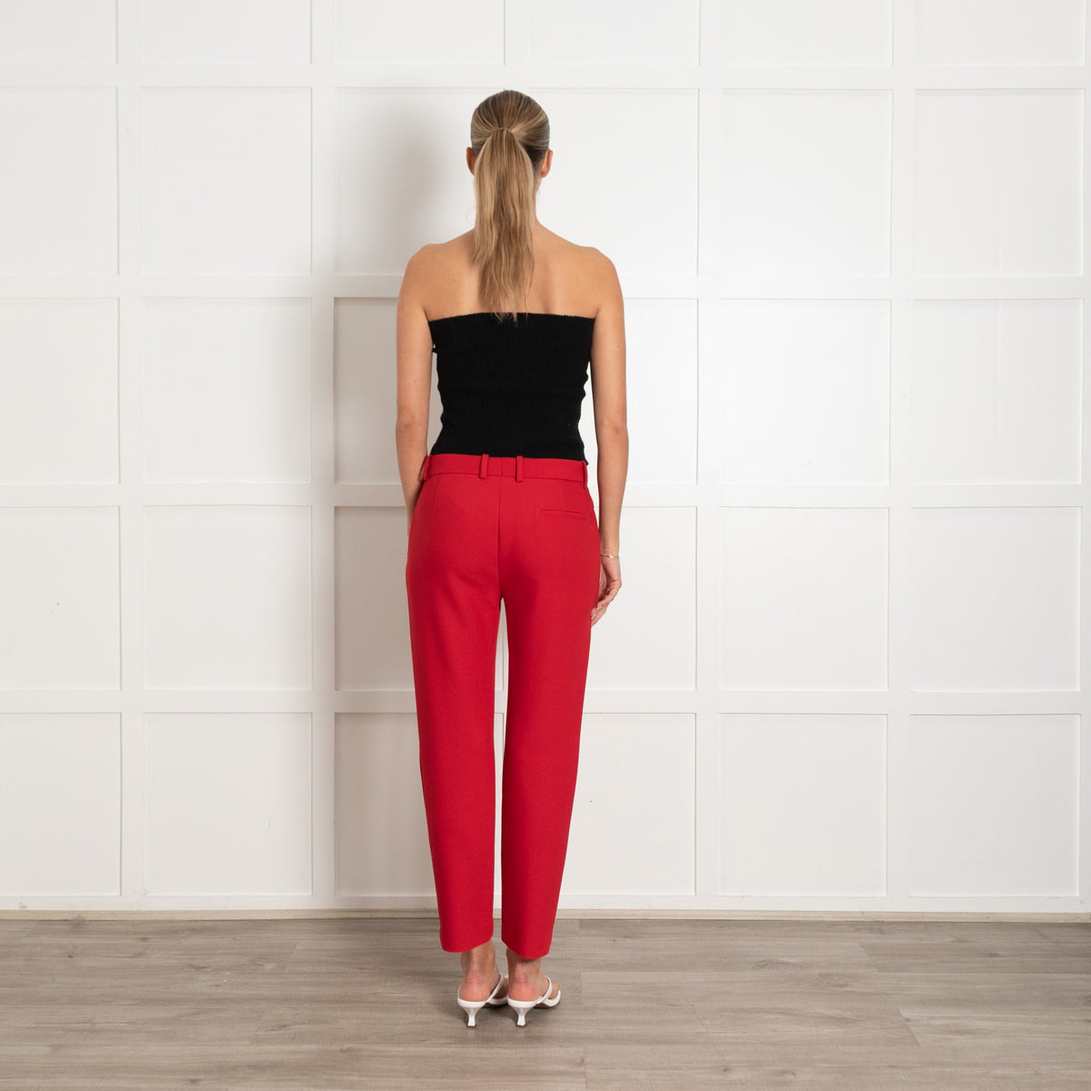 Maje Red Tapered Tailored Trousers - Image 6
