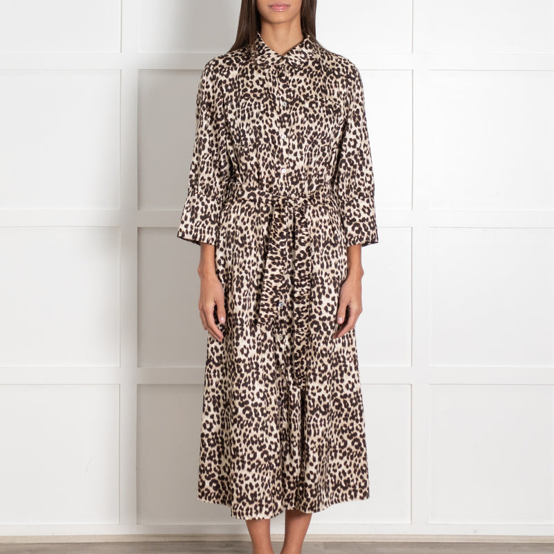 Marella Leopard Print Shirt Dress with Deep Cuff Detail - Image 2