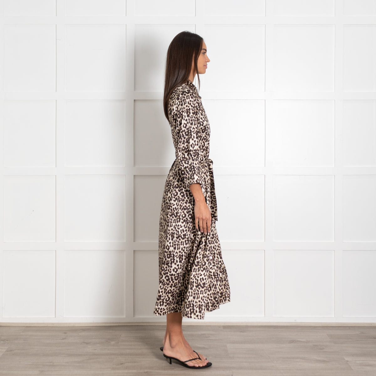 Marella Leopard Print Shirt Dress with Deep Cuff Detail - Image 5