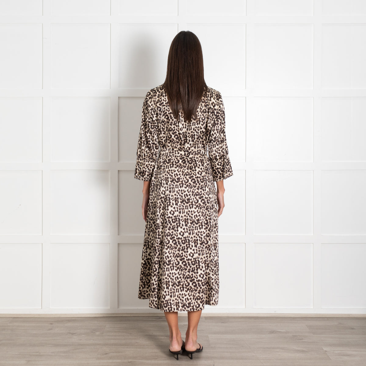 Marella Leopard Print Shirt Dress with Deep Cuff Detail - Image 6
