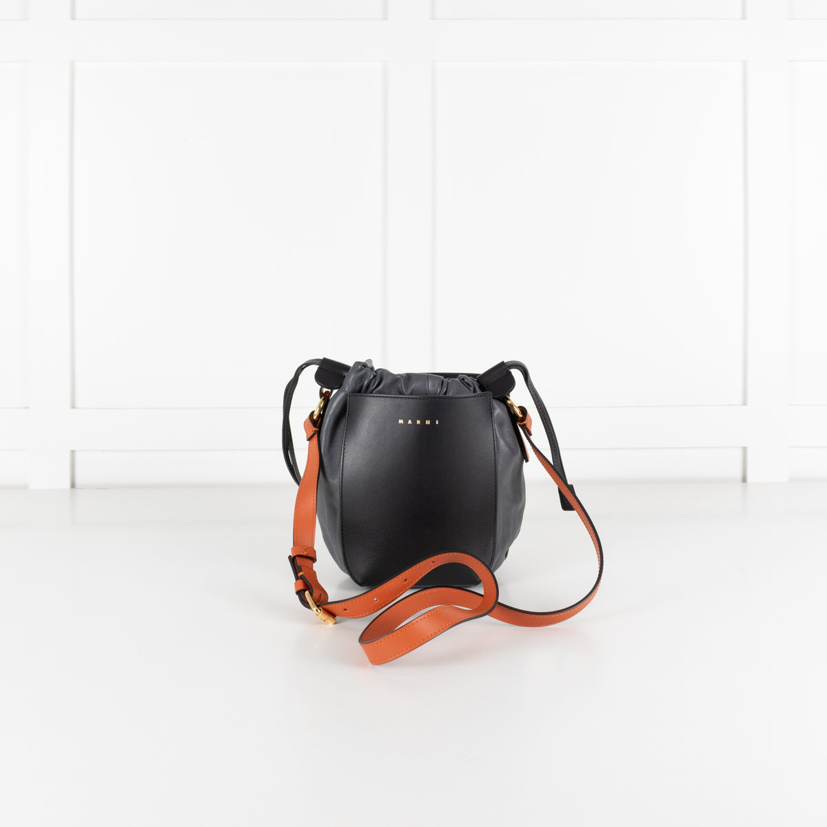 Marni Gusset Leather Black, Grey & Orange  Bag - Image 1